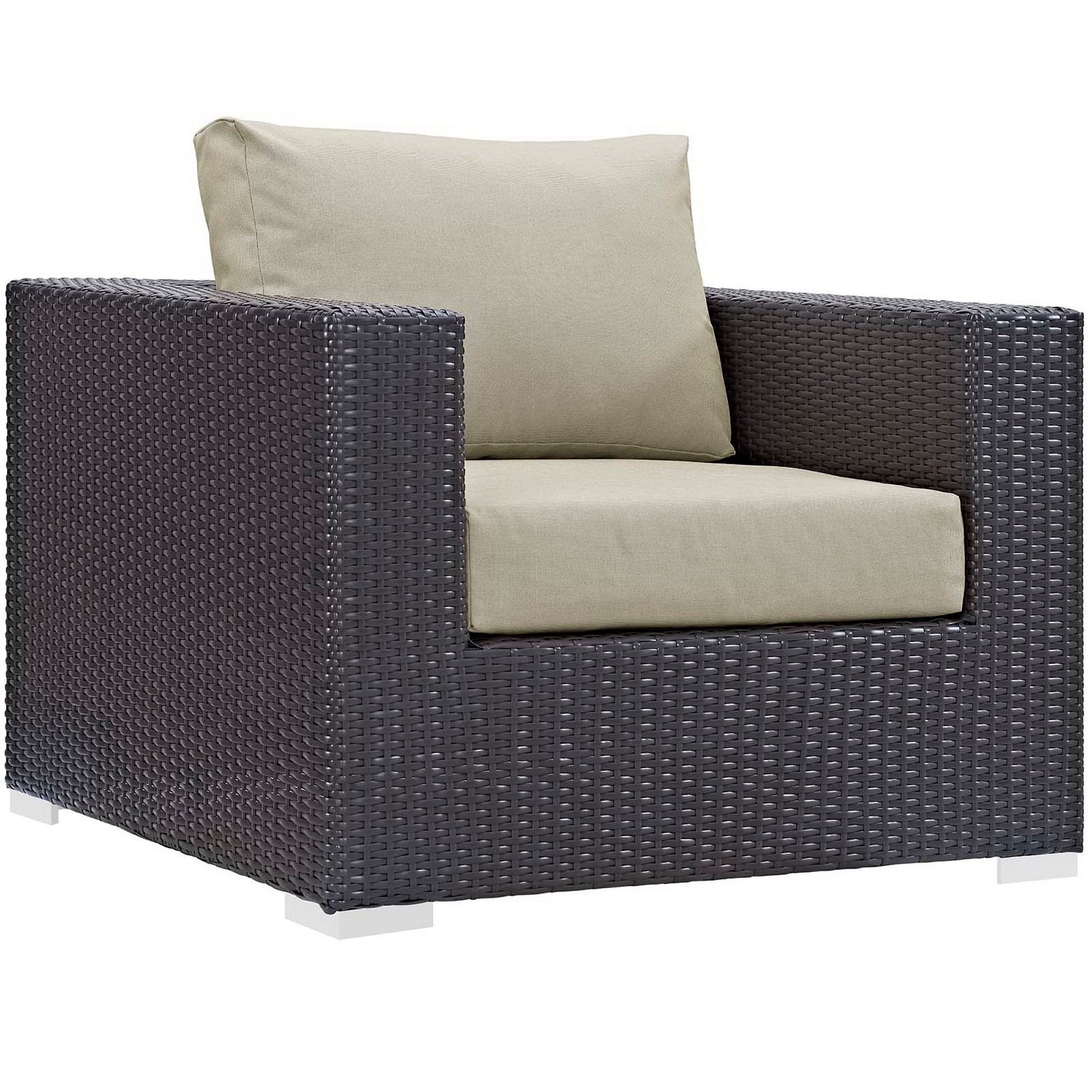 Convene 4 Piece Set Outdoor Patio with Fire Pit - Espresso White