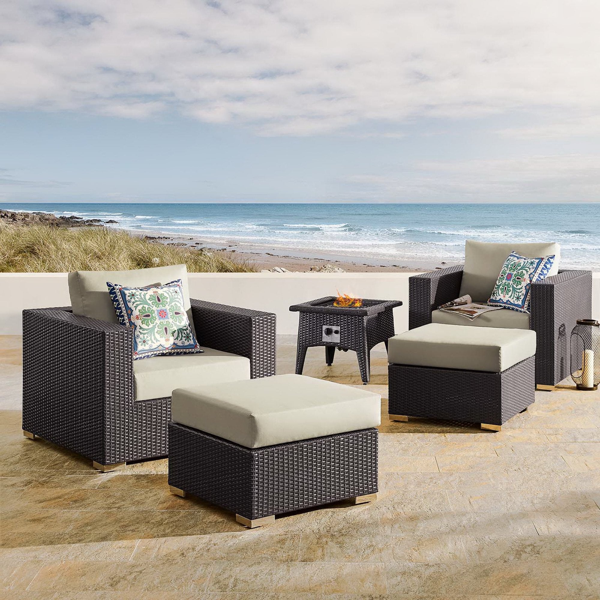 Convene 5 Piece Set Outdoor with Fire Pit