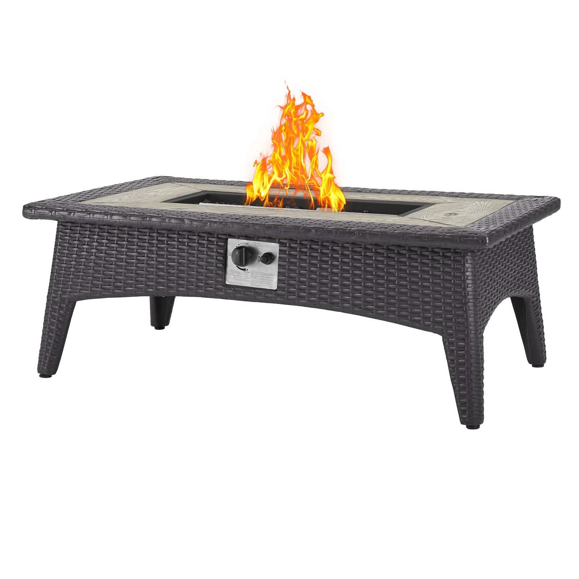 Convene 5 Piece Set Outdoor with Fire Pit - Espresso Turquoise