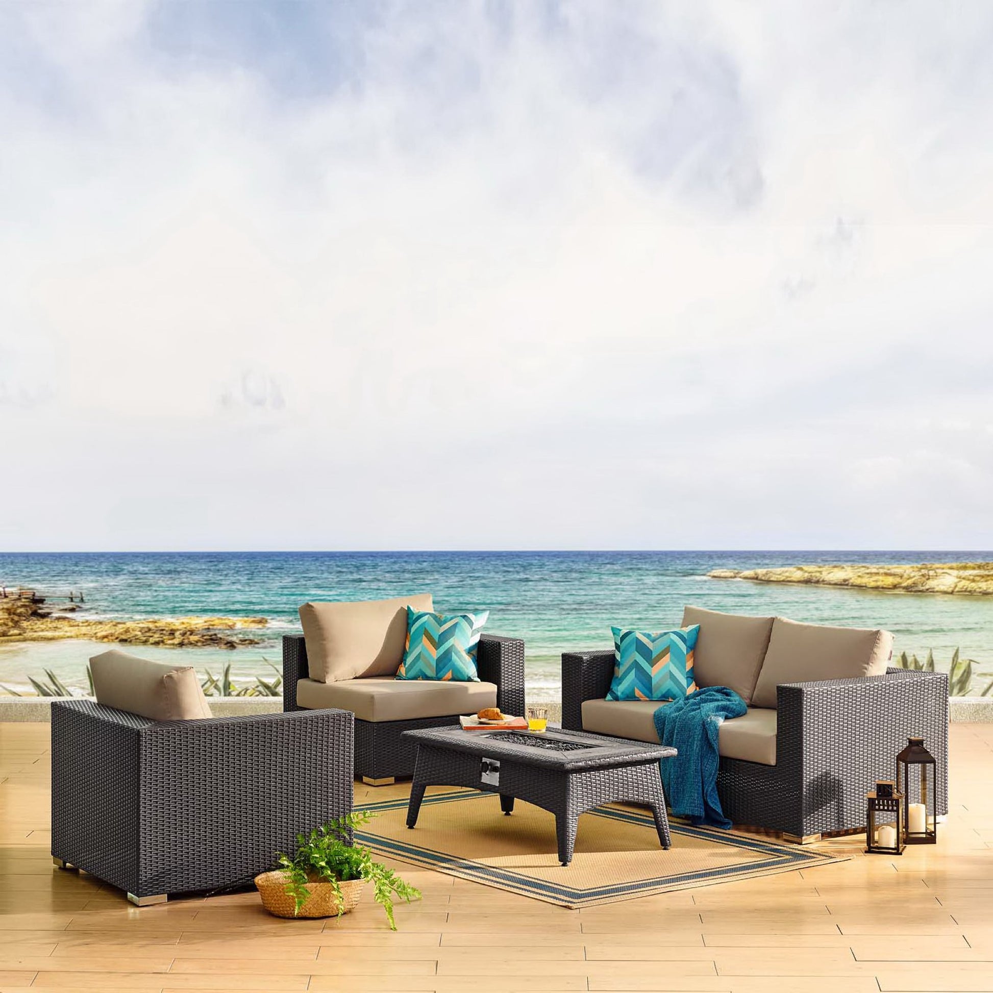 Convene 5 Piece Set Outdoor with Fire Pit