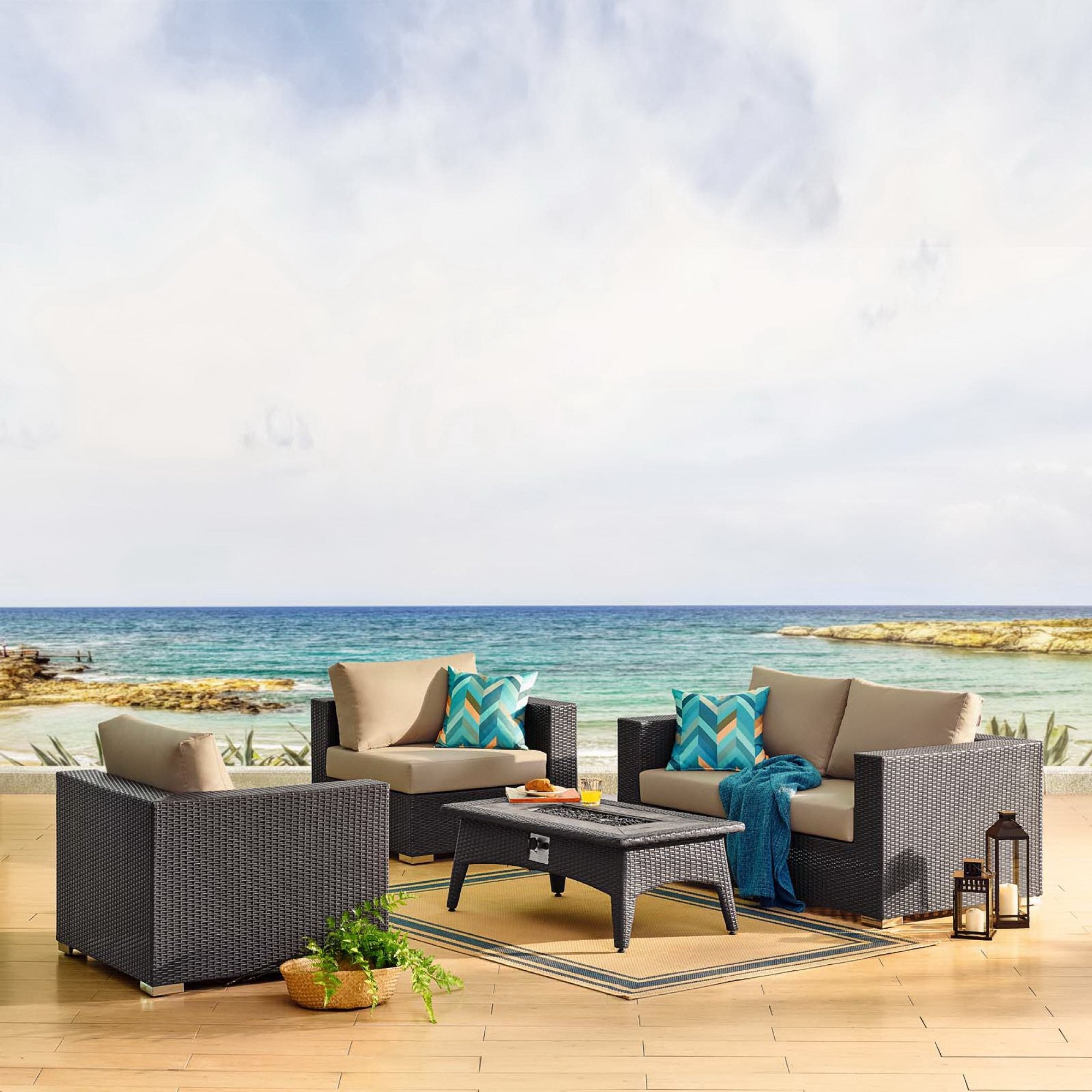 Convene 5 Piece Set Outdoor with Fire Pit