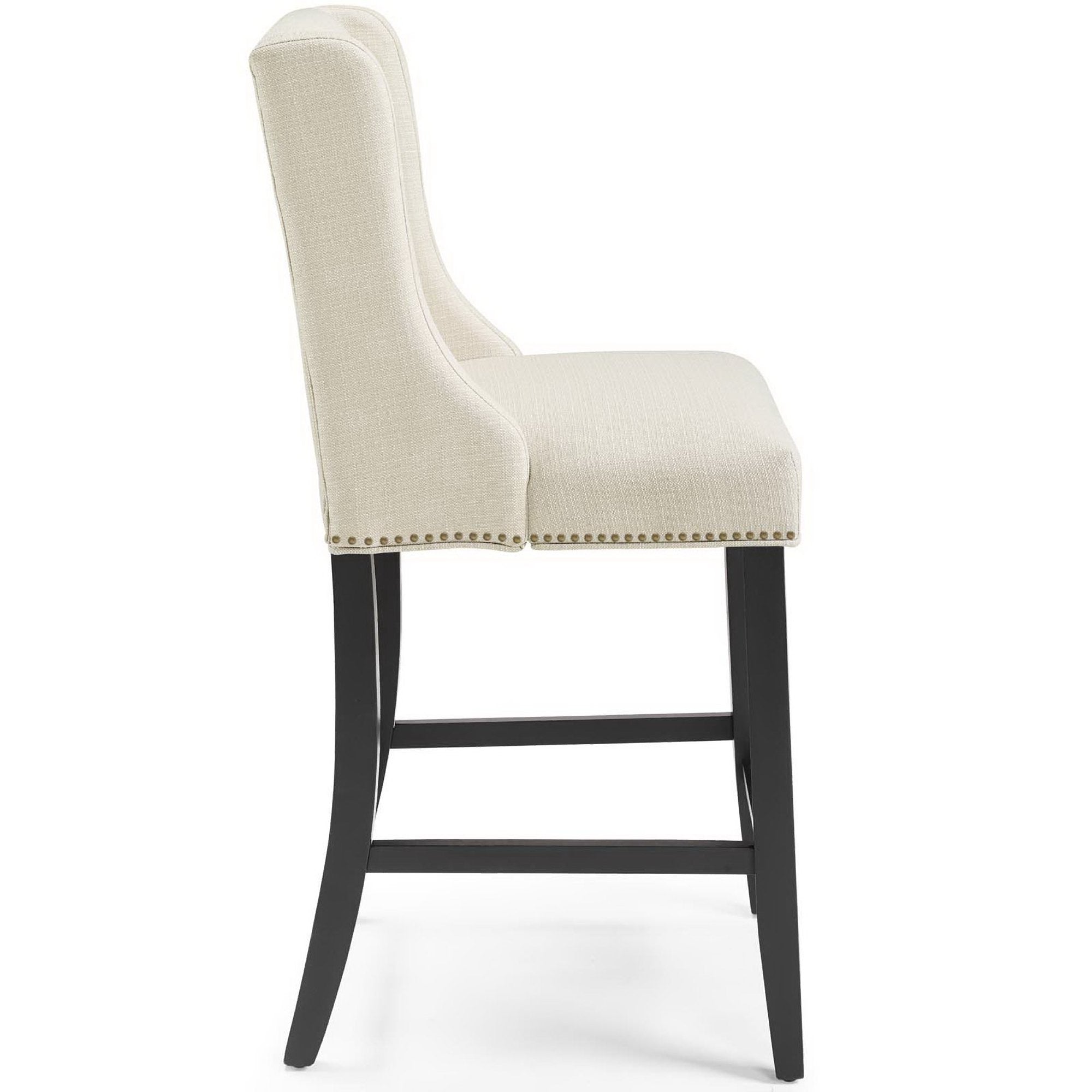 Baron Upholstered Fabric Counter Stool - Light Gray