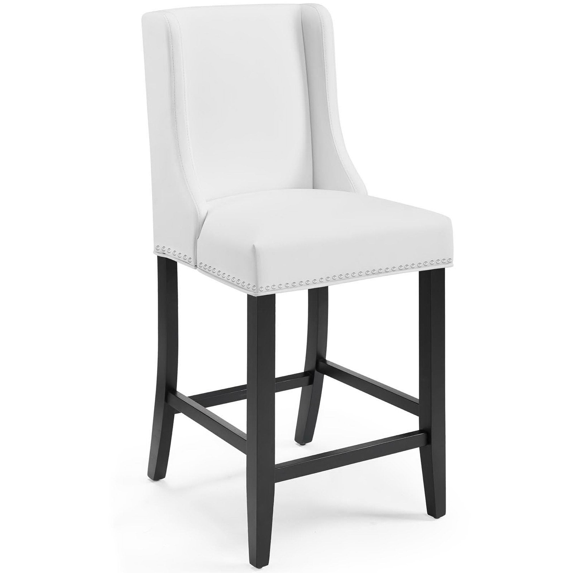 Baron Faux Leather Counter Stool - White