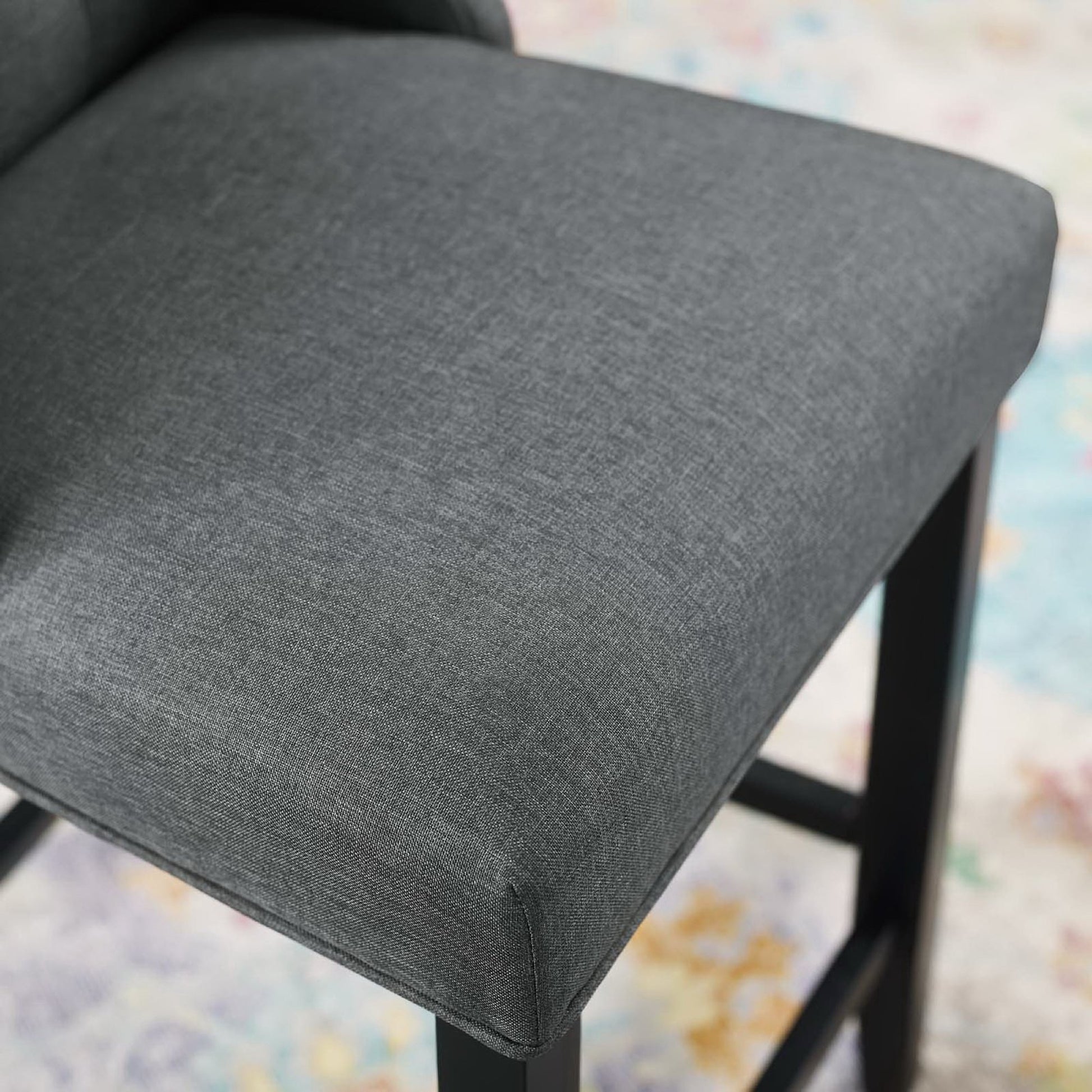 Baronet Tufted Button Upholstered Fabric Counter Stool