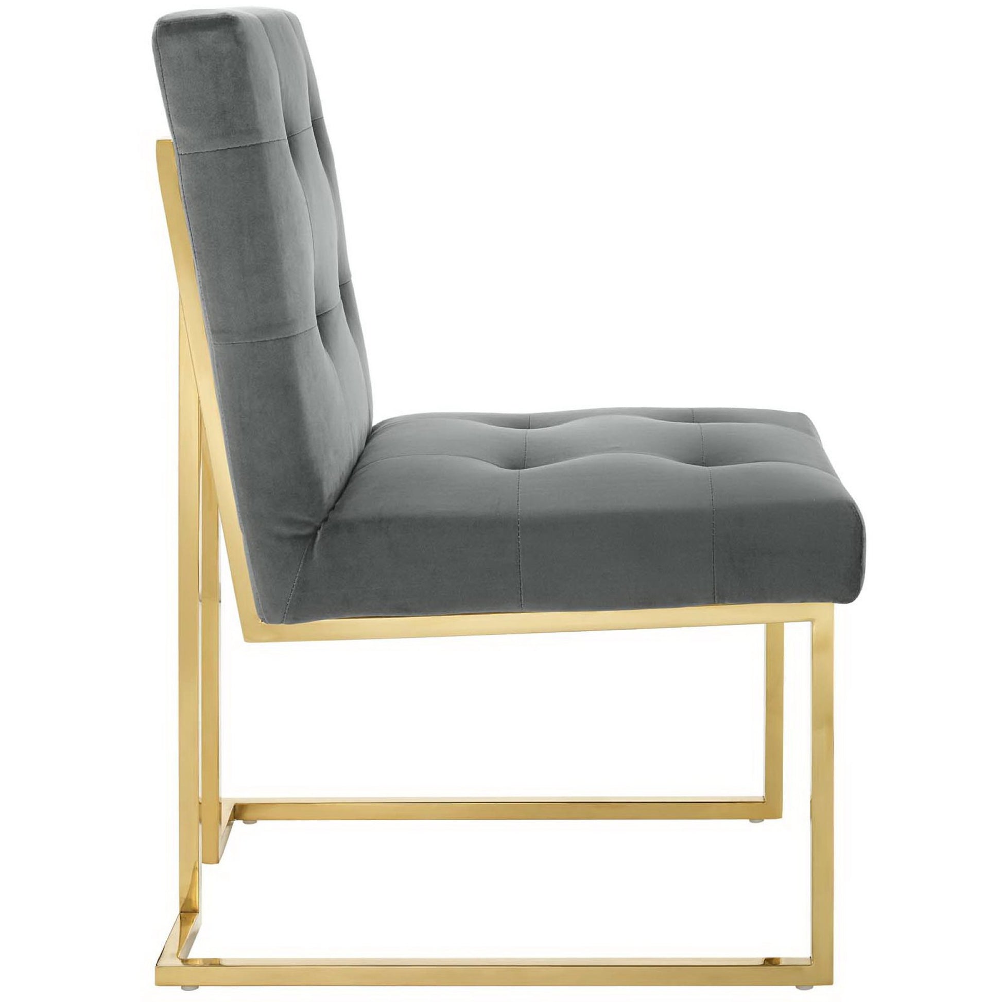 Privy Gold Stainless Steel Performance Velvet Dining Chair - Gold Dusty Rose