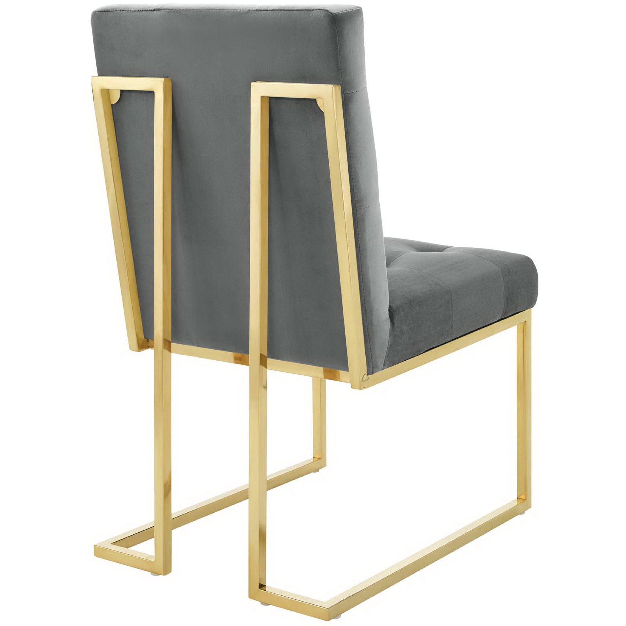 Privy Gold Stainless Steel Performance Velvet Dining Chair - Gold Emerald