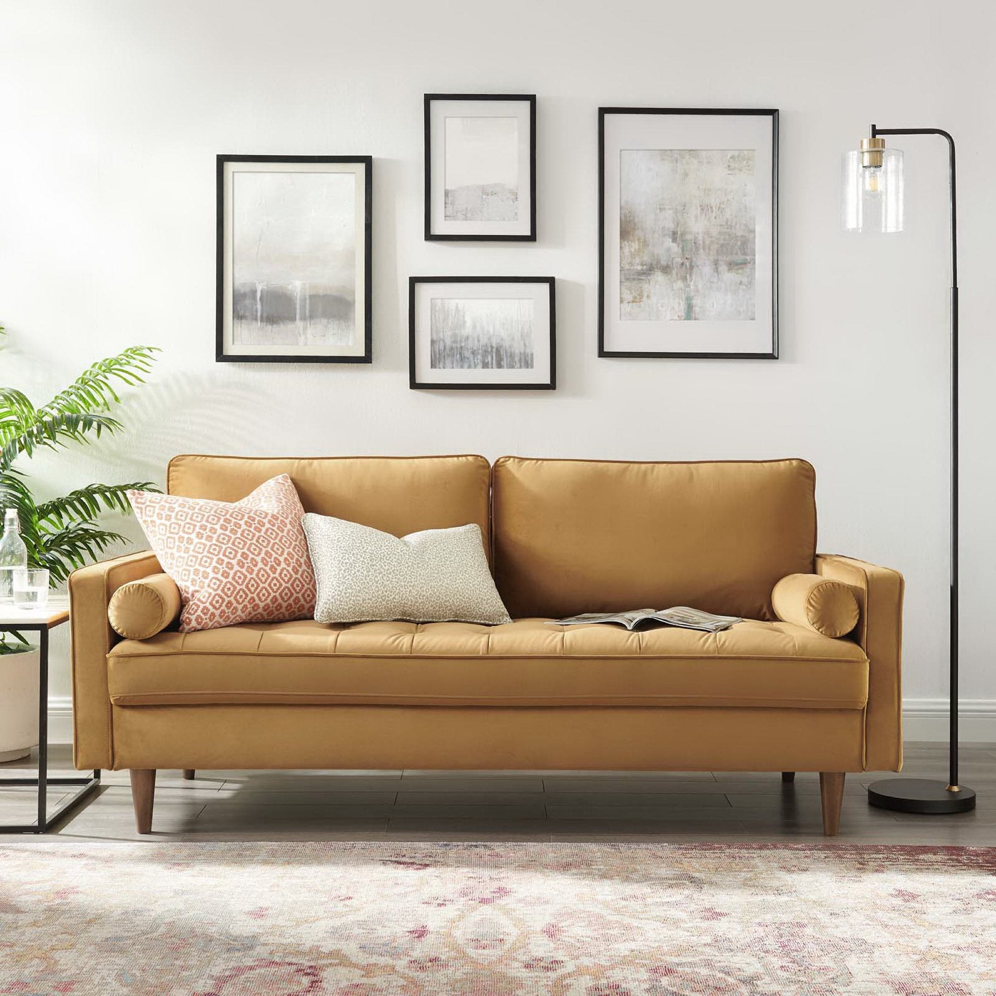 Valour Performance Velvet Sofa - White
