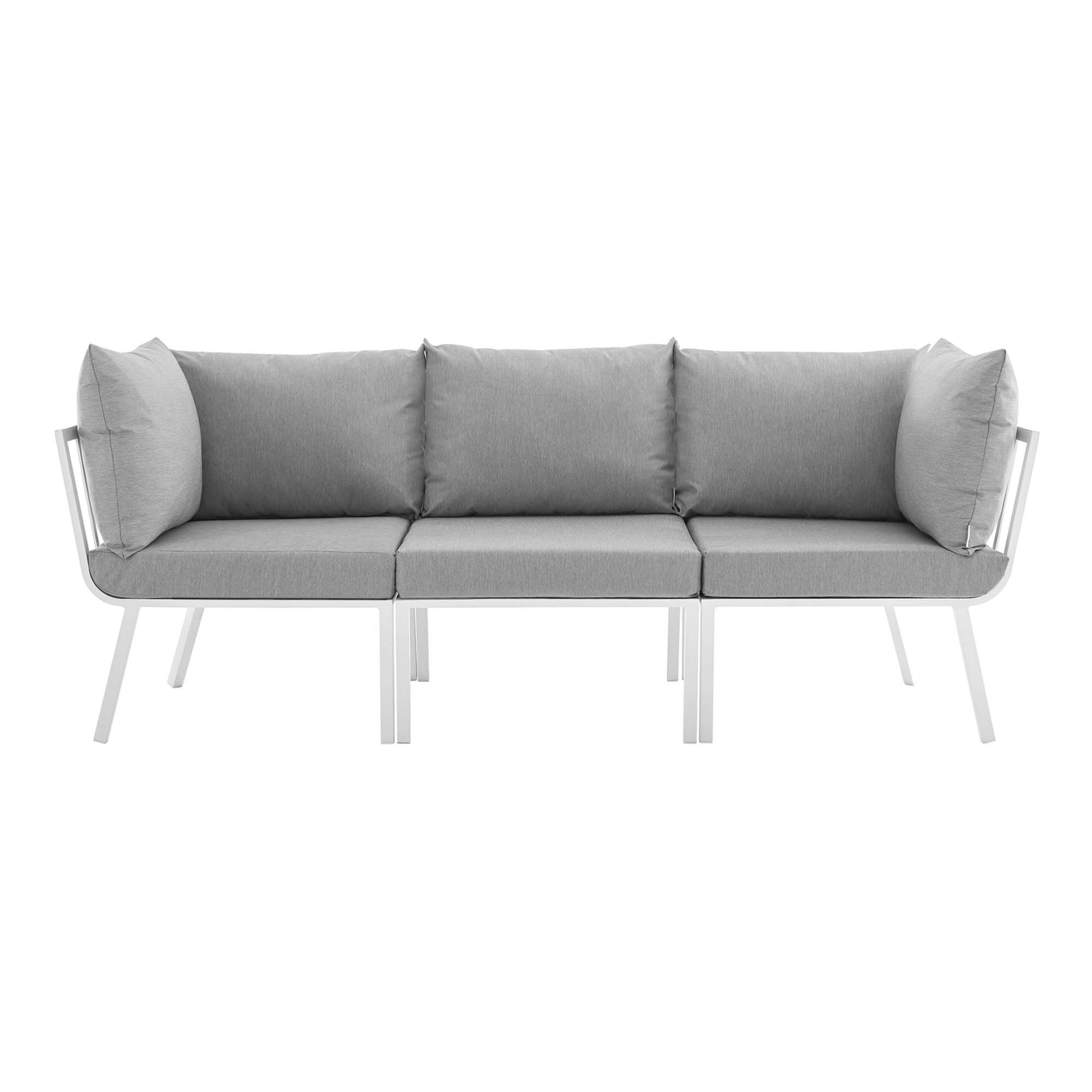 Riverside 3 Piece Outdoor Patio Aluminum Sectional Sofa Set