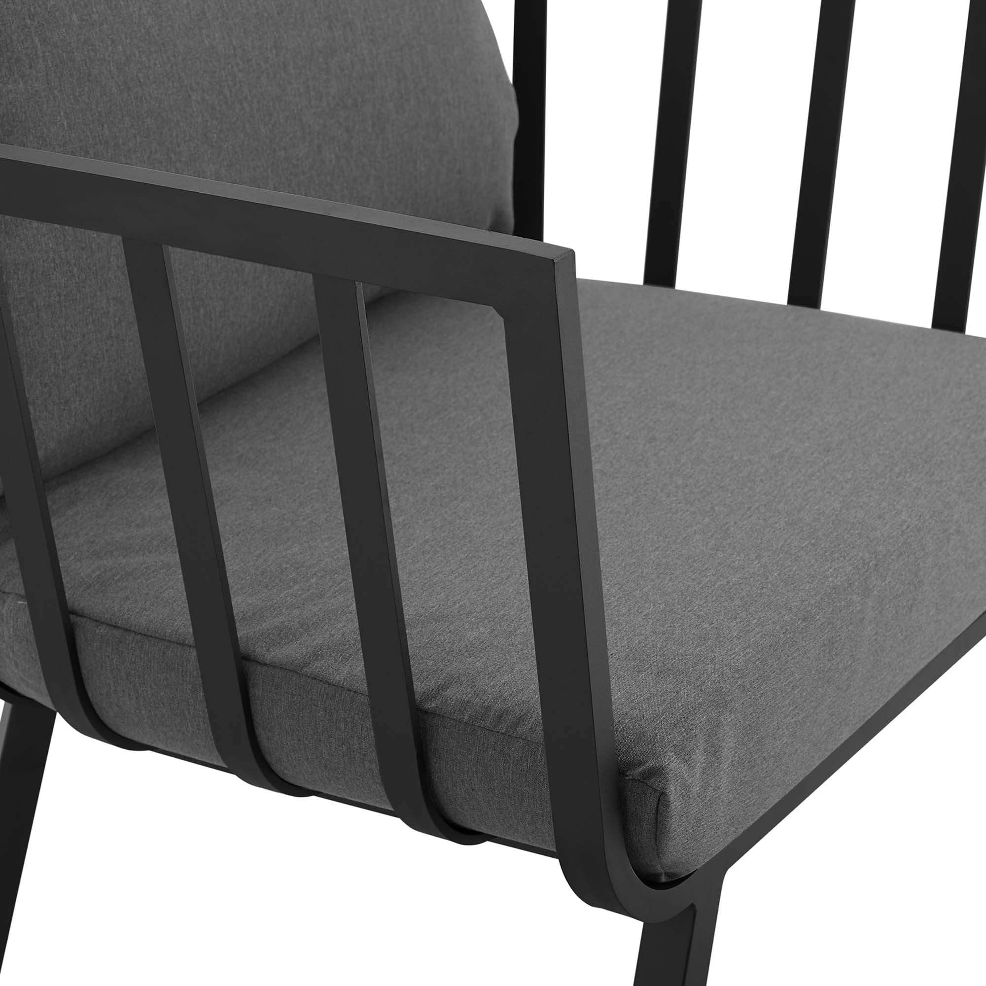 Riverside 5 Piece Outdoor Patio Aluminum Set - White Gray