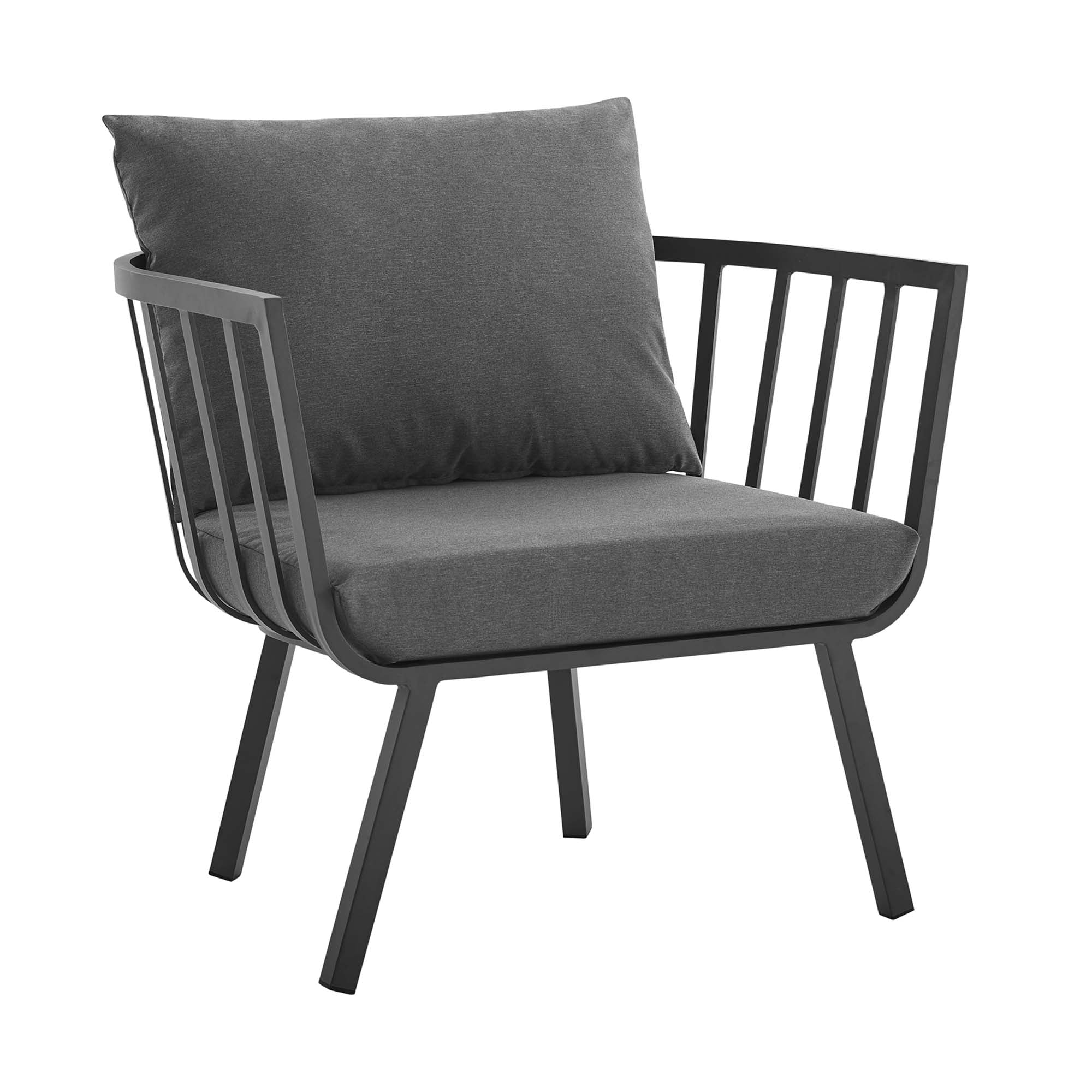 Riverside 4 Piece Outdoor Patio Aluminum Set - Gray White