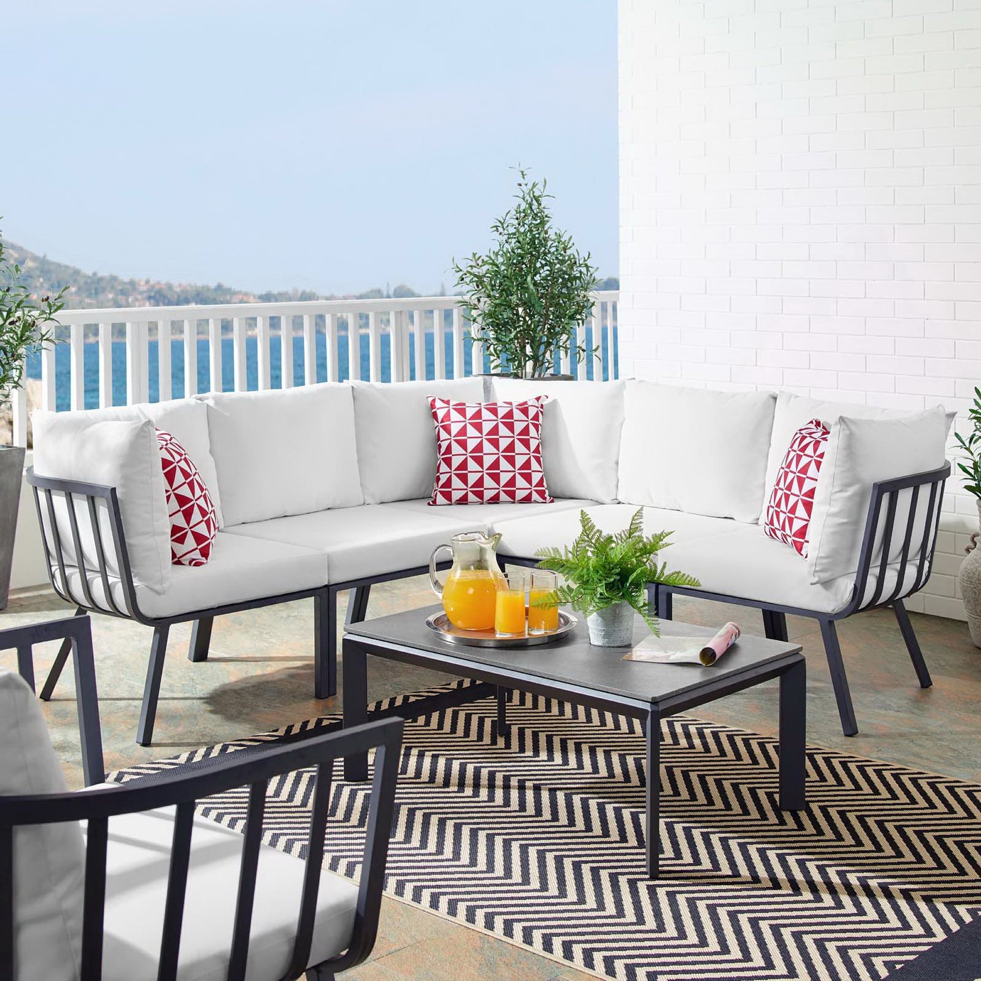 Riverside 6 Piece Outdoor Patio Aluminum Set