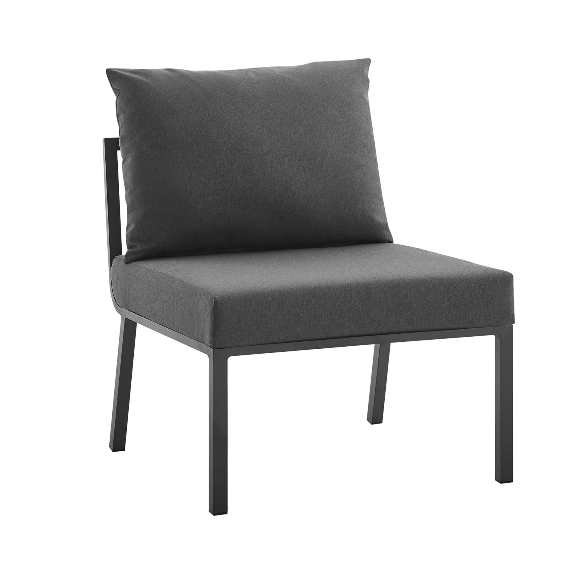 Riverside 5 Piece Outdoor Patio Aluminum Set - Gray White