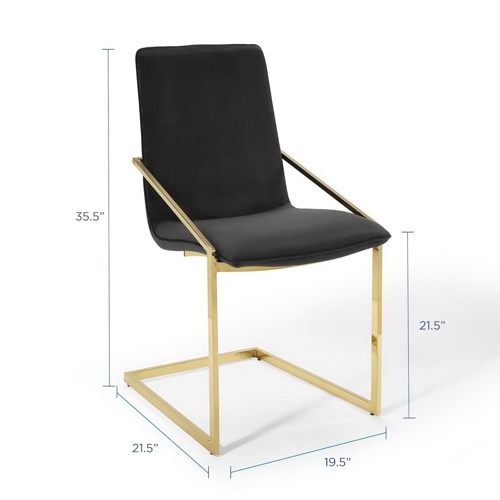 Pitch Performance Velvet Dining Armchair - Gold Ivory