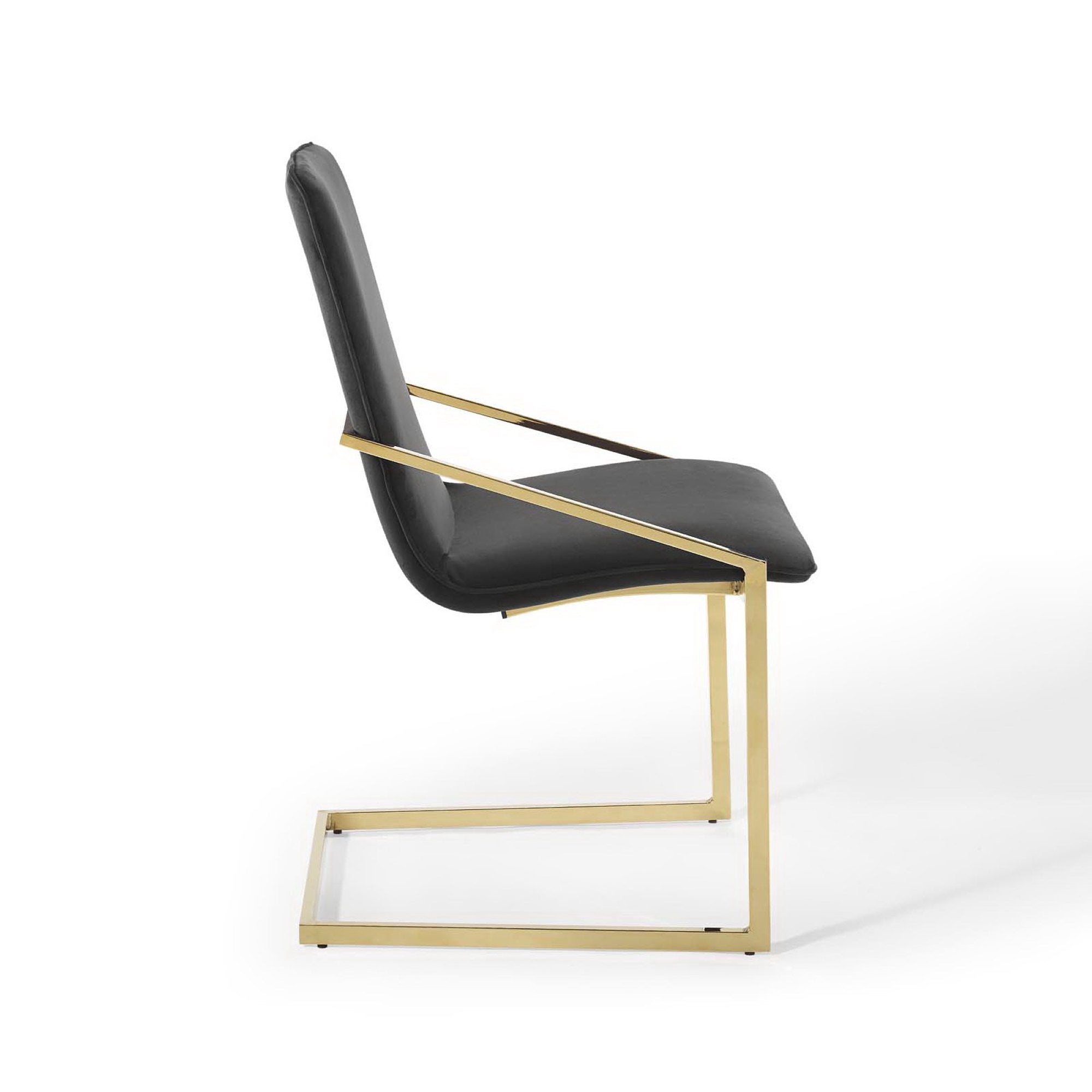 Pitch Performance Velvet Dining Armchair - Gold Navy