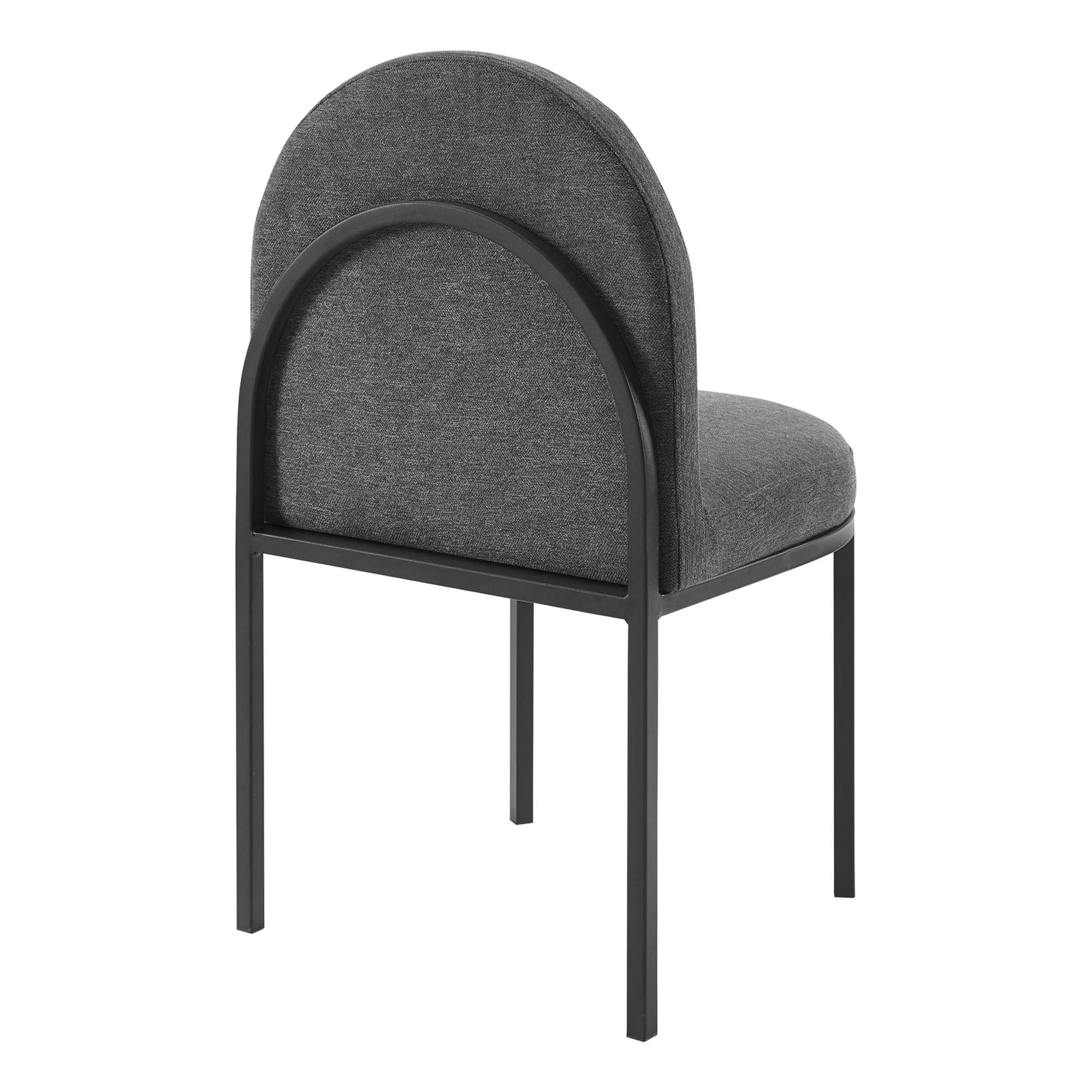 Isla Channel Tufted Upholstered Fabric Dining Side Chair - Black White