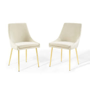 Viscount Performance Velvet Dining Chairs - Set of 2 - Gold Ivory