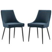 Viscount Upholstered Fabric Dining Chairs Set of 2 - Black Azure