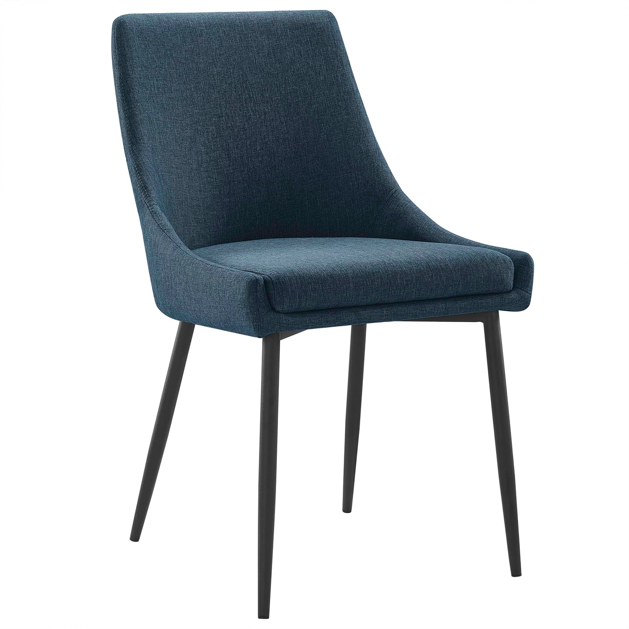 Viscount Upholstered Fabric Dining Chairs Set of 2 - Black White