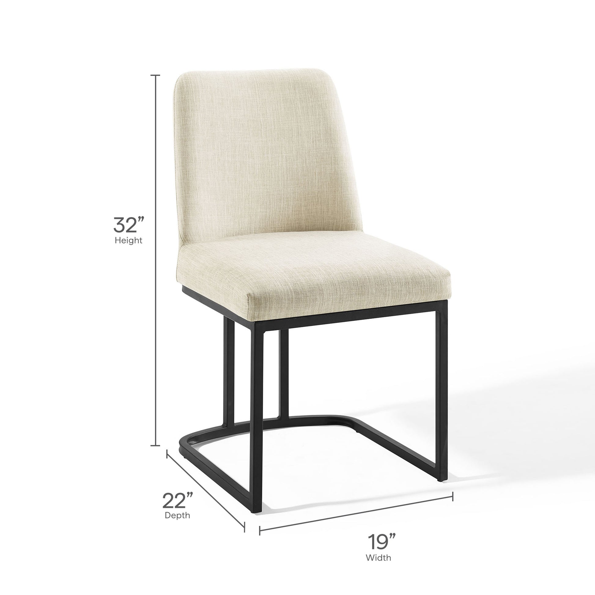 Amplify Sled Base Upholstered Fabric Dining Side Chair