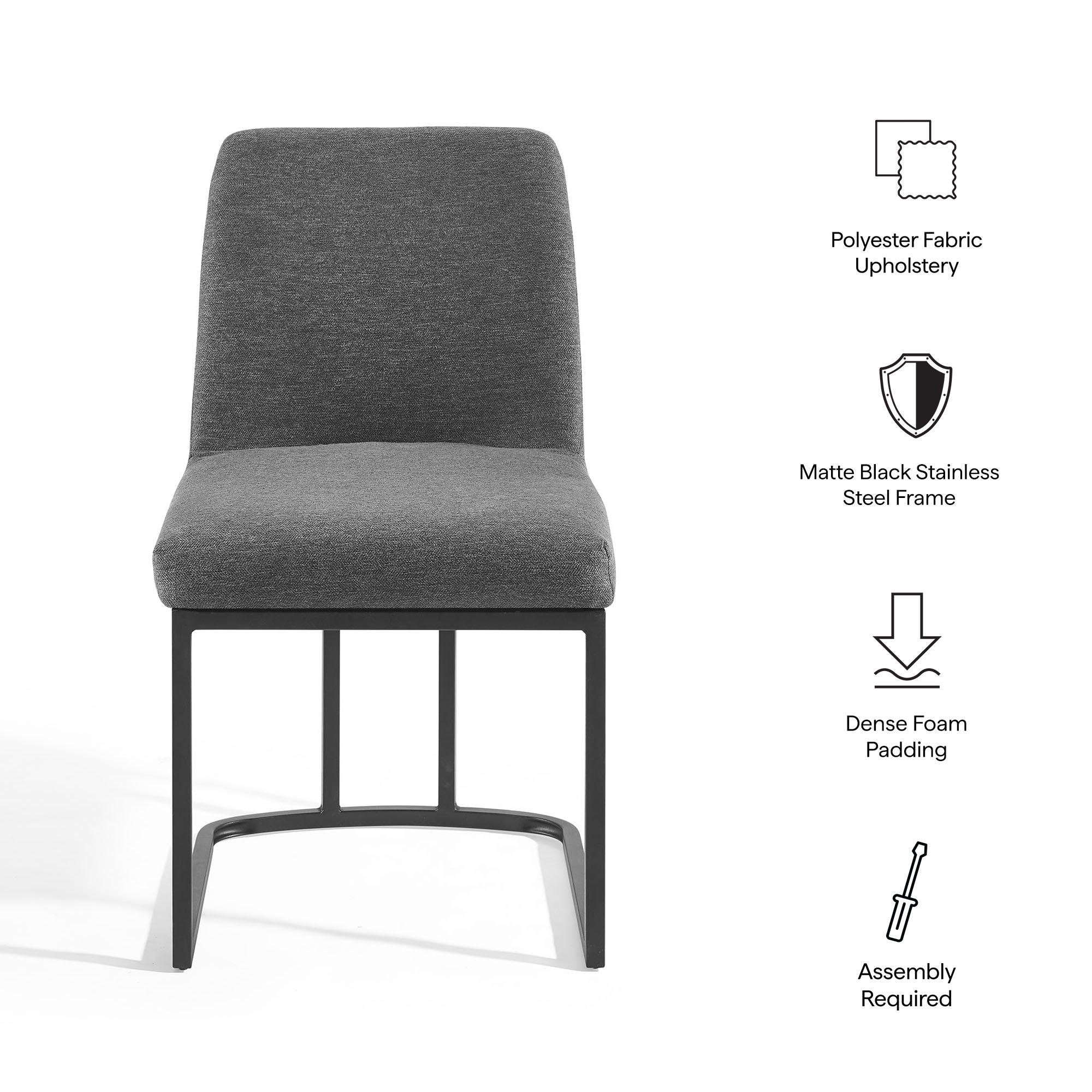 Amplify Sled Base Upholstered Fabric Dining Side Chair