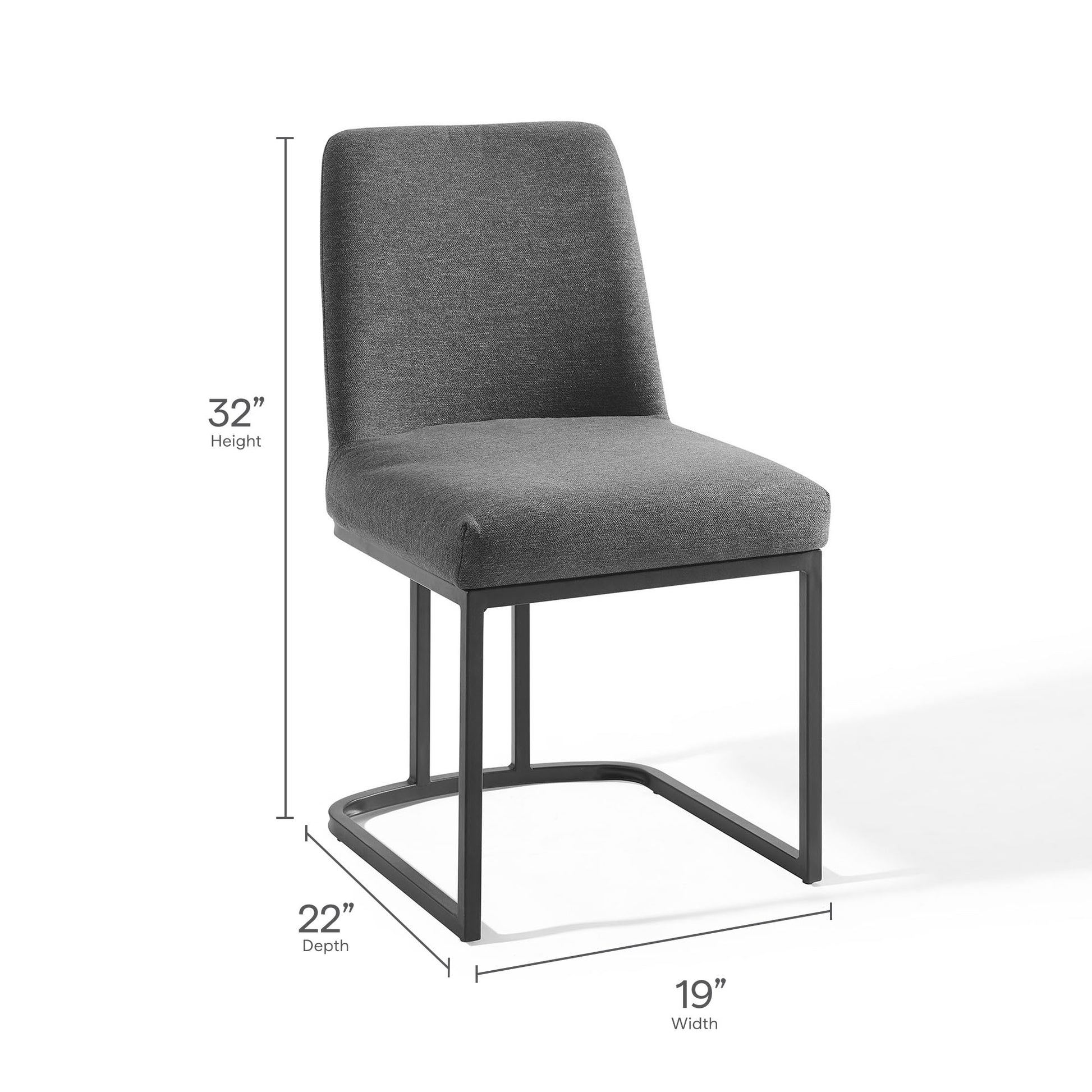 Amplify Sled Base Upholstered Fabric Dining Side Chair