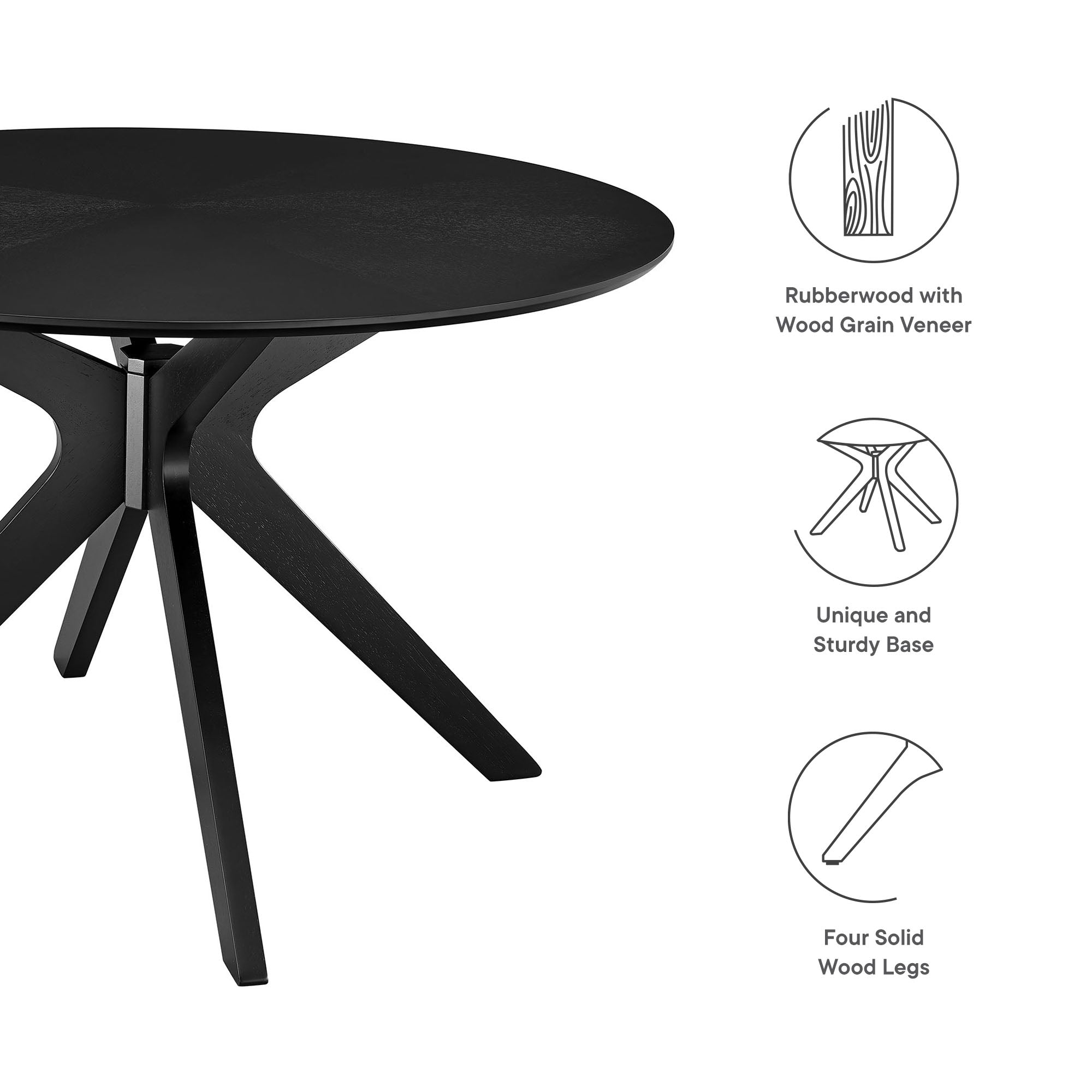 Crossroads 47" Round Wood Dining Table - Oak