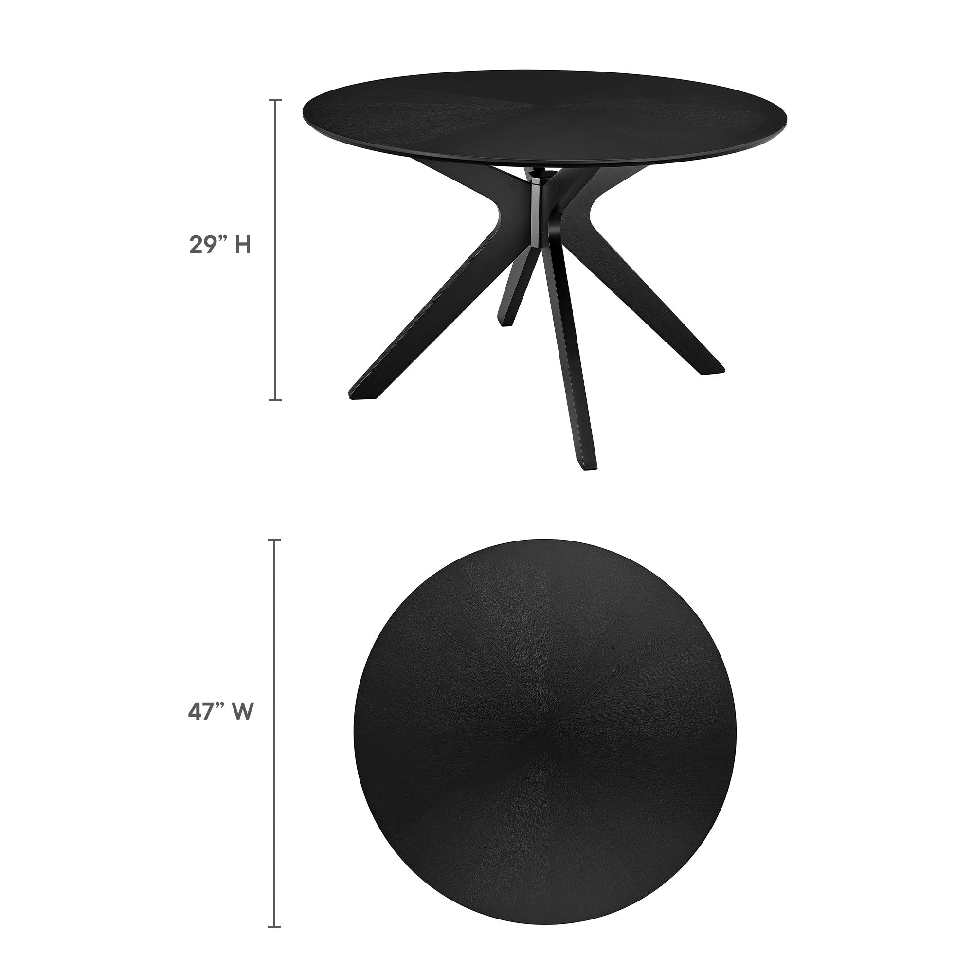 Crossroads 47" Round Wood Dining Table - Walnut