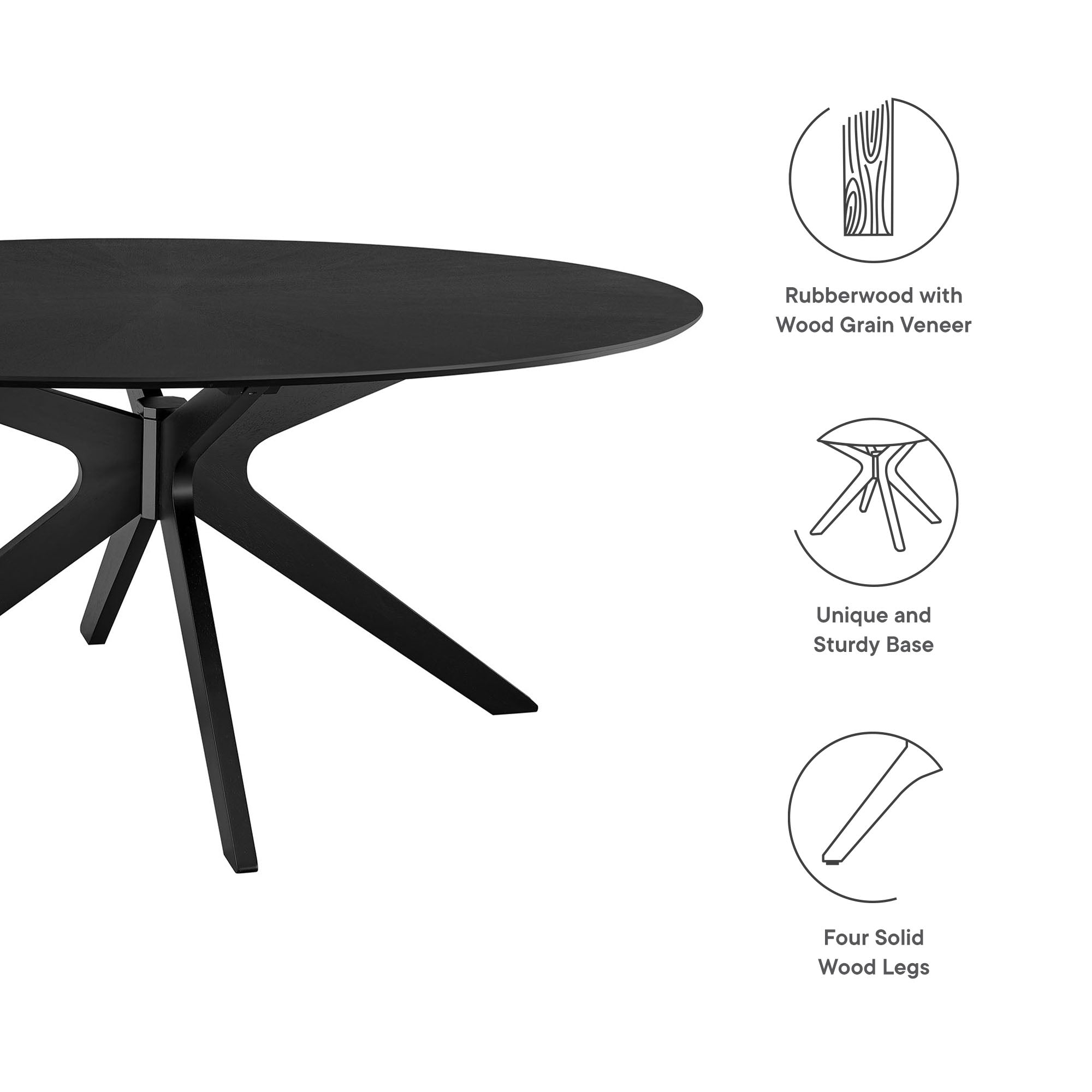 Crossroads 71" Oval Wood Dining Table - Oak
