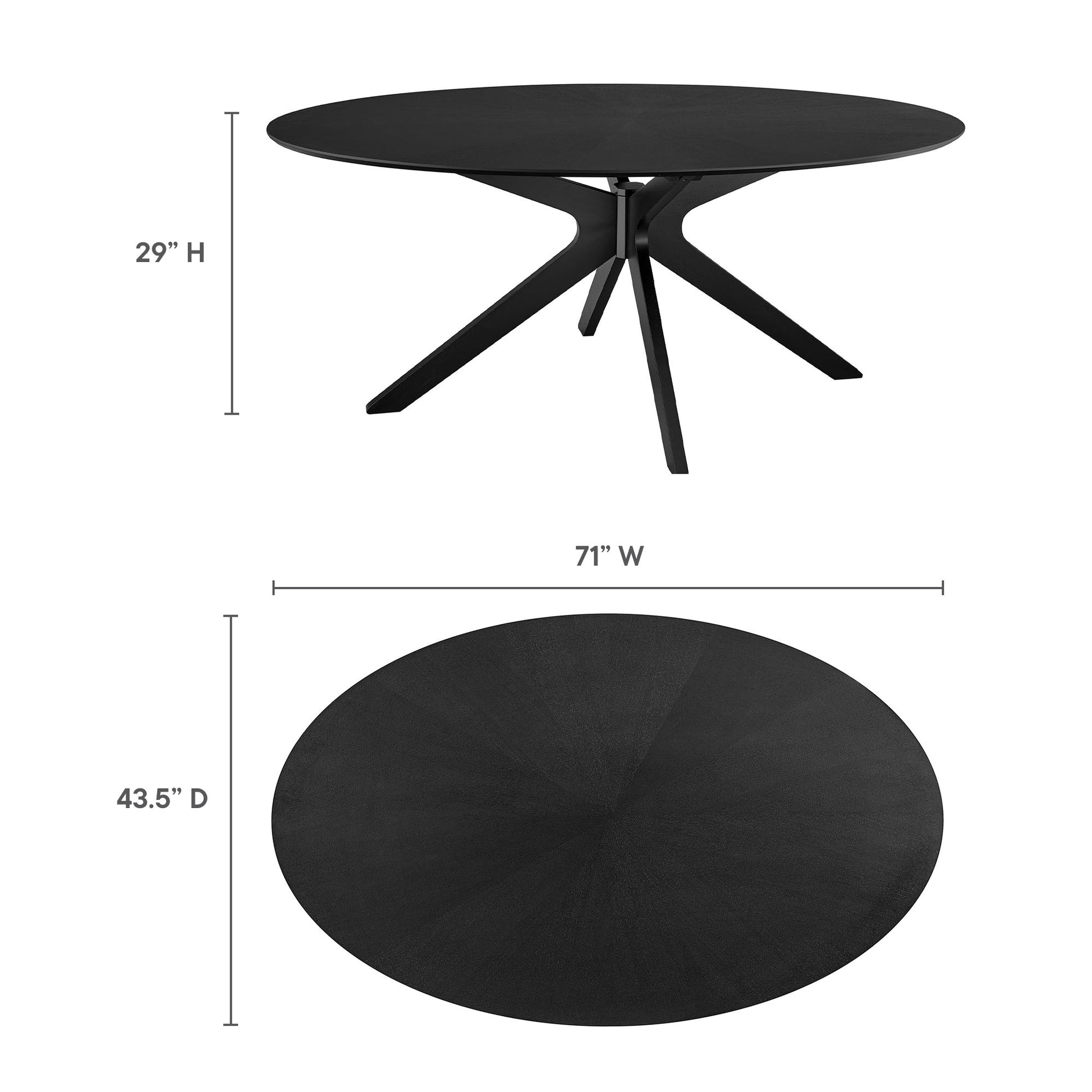 Crossroads 71" Oval Wood Dining Table - Walnut