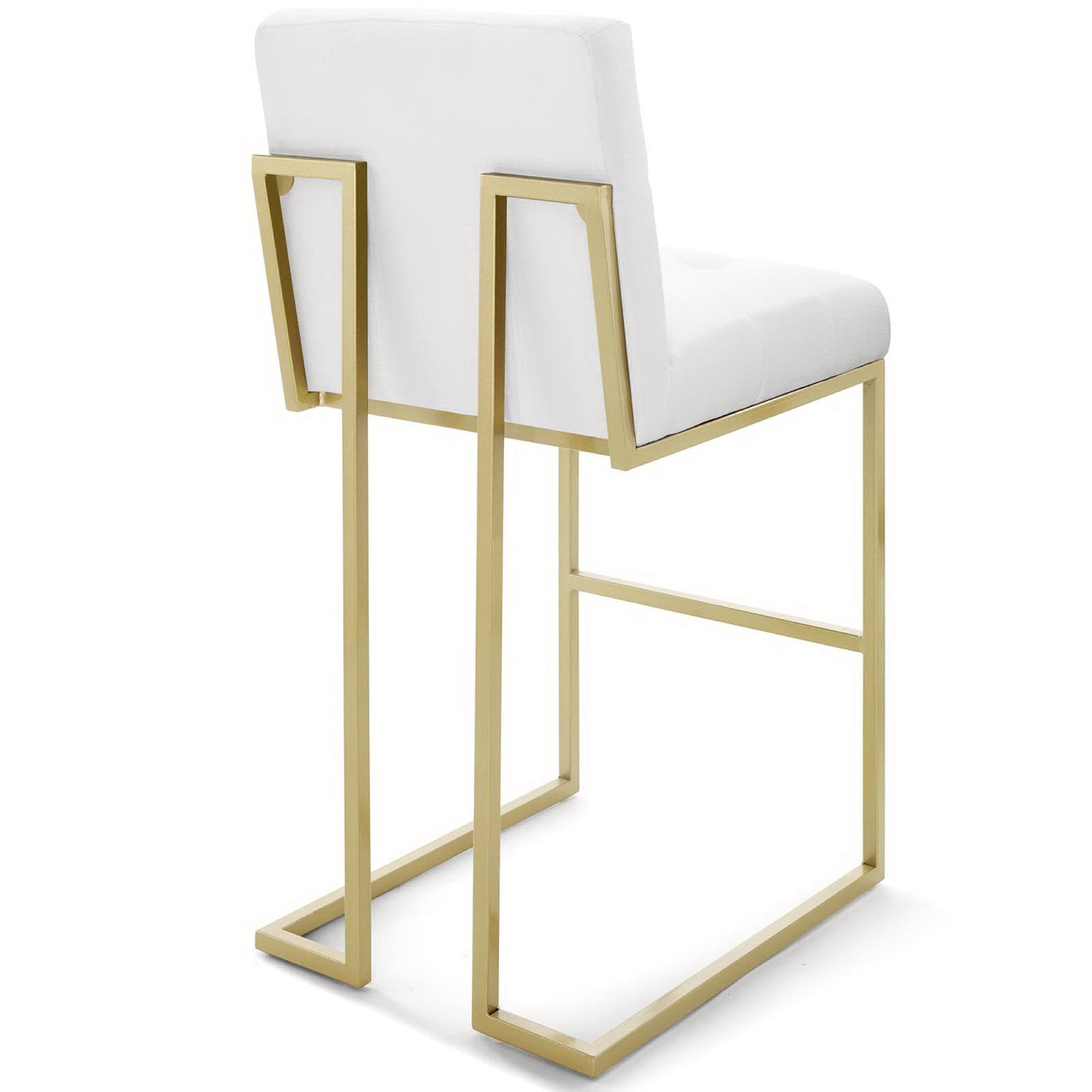 Privy Gold Stainless Steel Upholstered Fabric Bar Stool