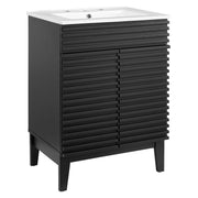 Render 18" and 24" Bathroom Vanities with White Basin Included - Black White