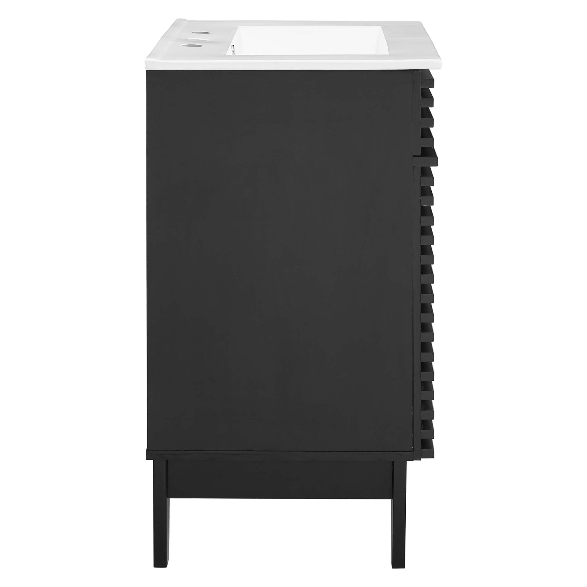 Render 18" and 24" Bathroom Vanities with White Basin Included - Charcoal White
