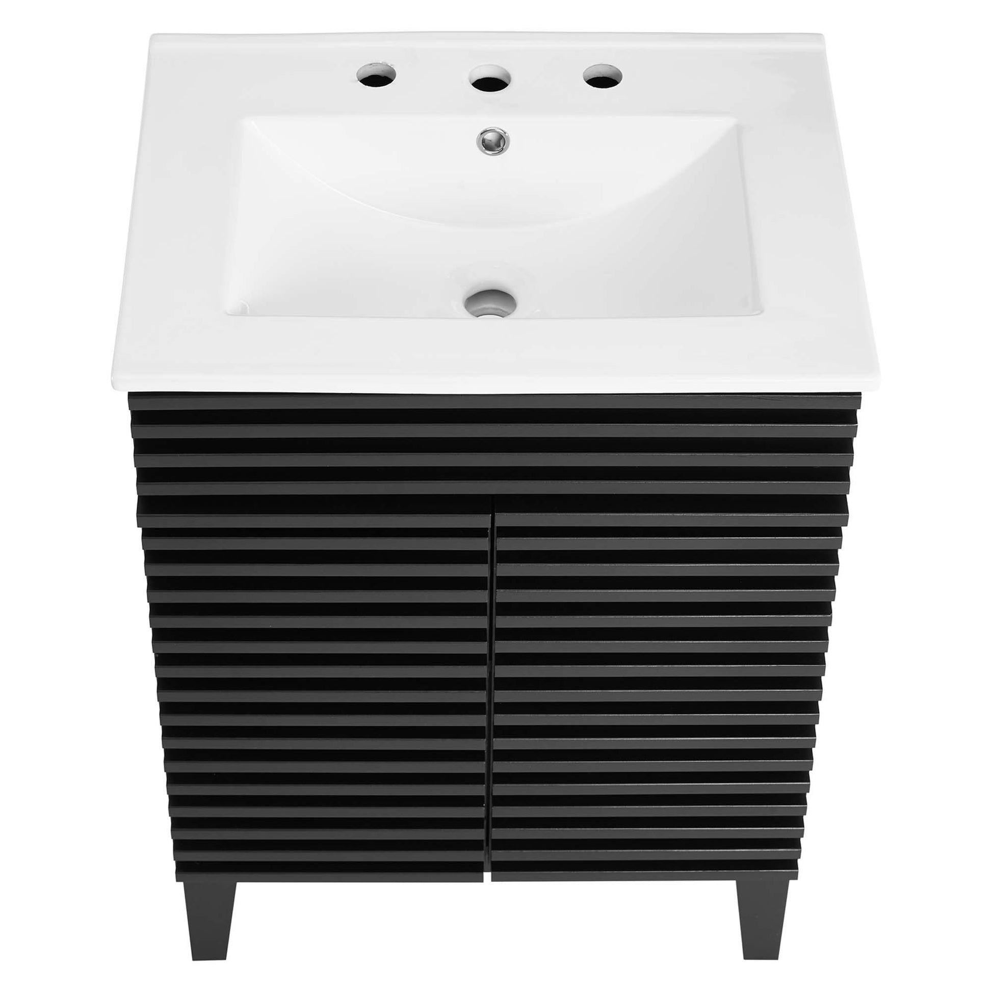 Render 18" and 24" Bathroom Vanities with White Basin Included - White White