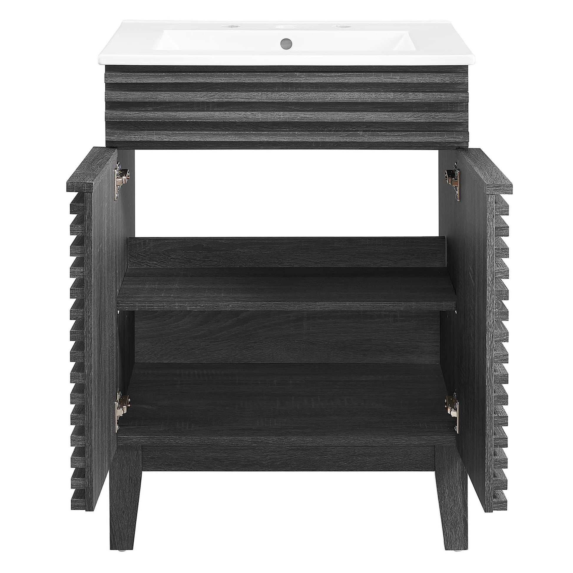 Render 18" and 24" Bathroom Vanities with White Basin Included