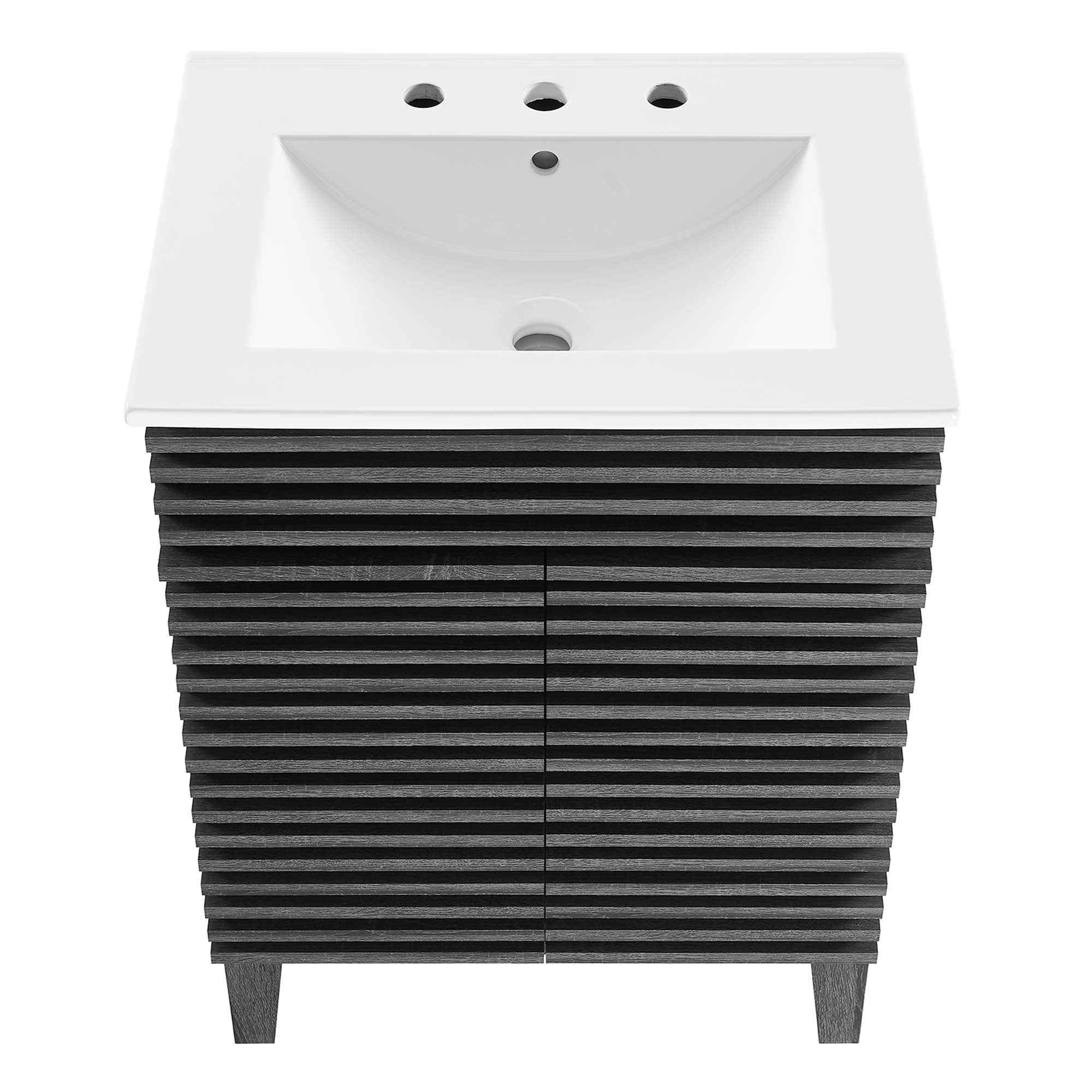 Render 18" and 24" Bathroom Vanities with White Basin Included