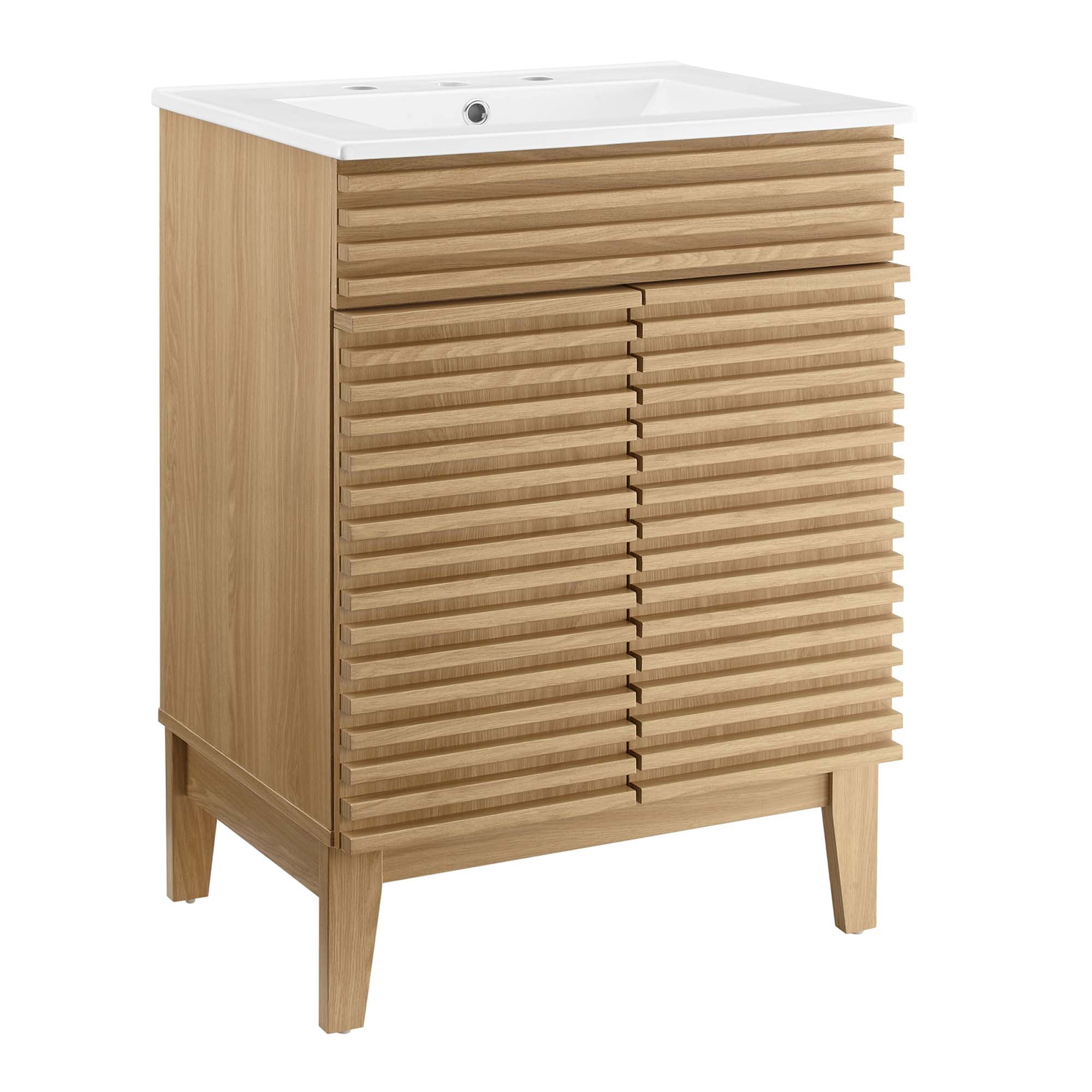 Render 18" and 24" Bathroom Vanities with White Basin Included
