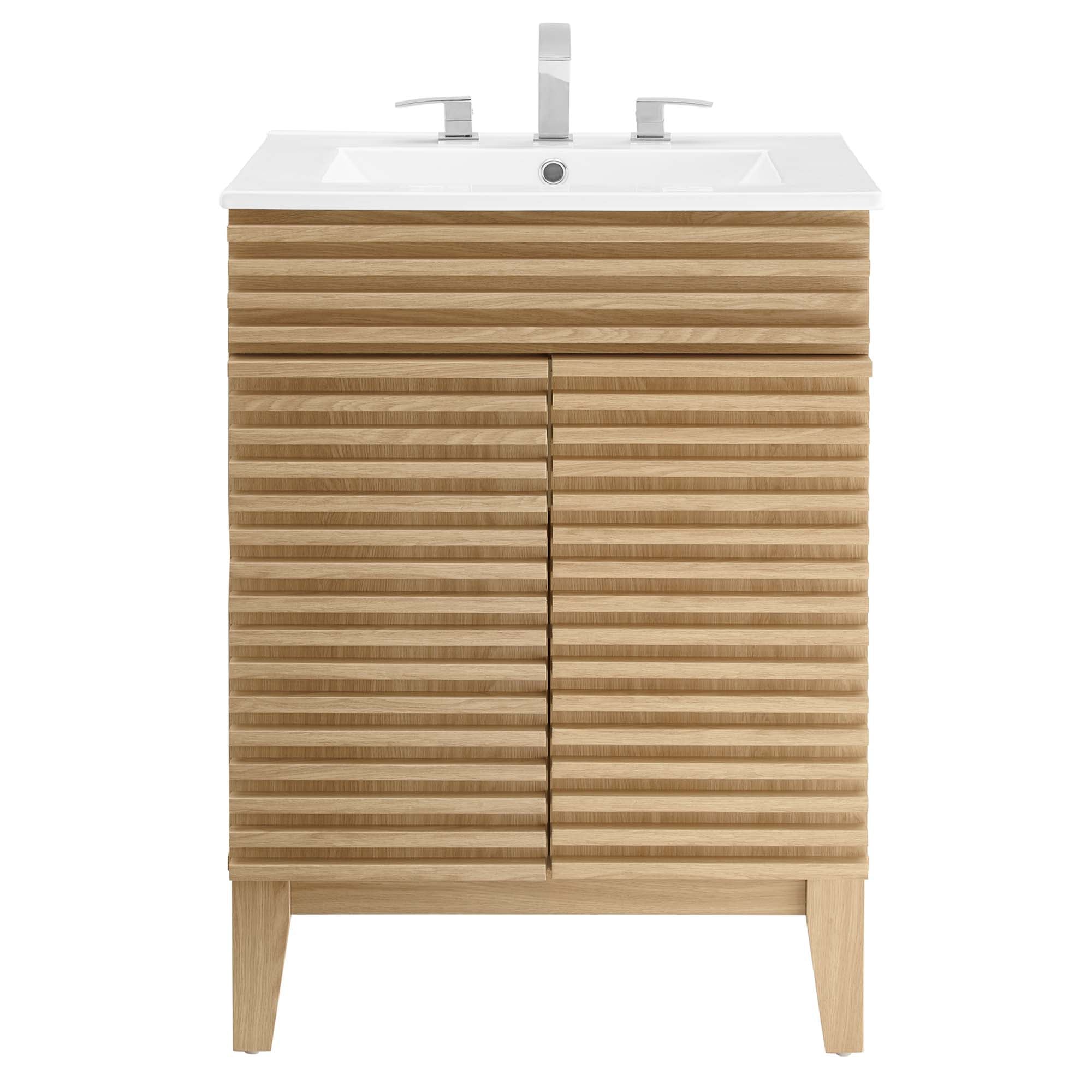 Render 18" and 24" Bathroom Vanities with White Basin Included