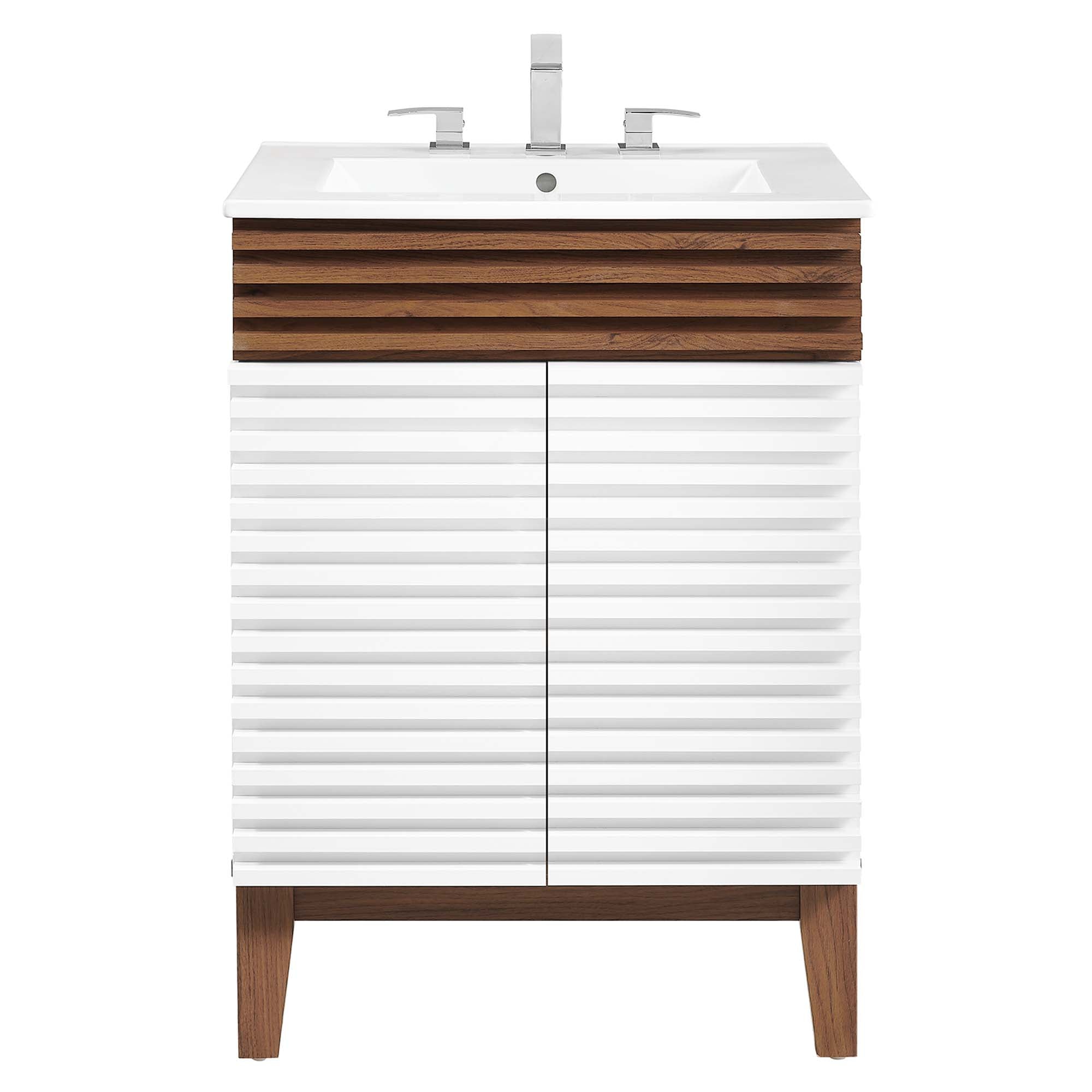 Render 18" and 24" Bathroom Vanities with White Basin Included