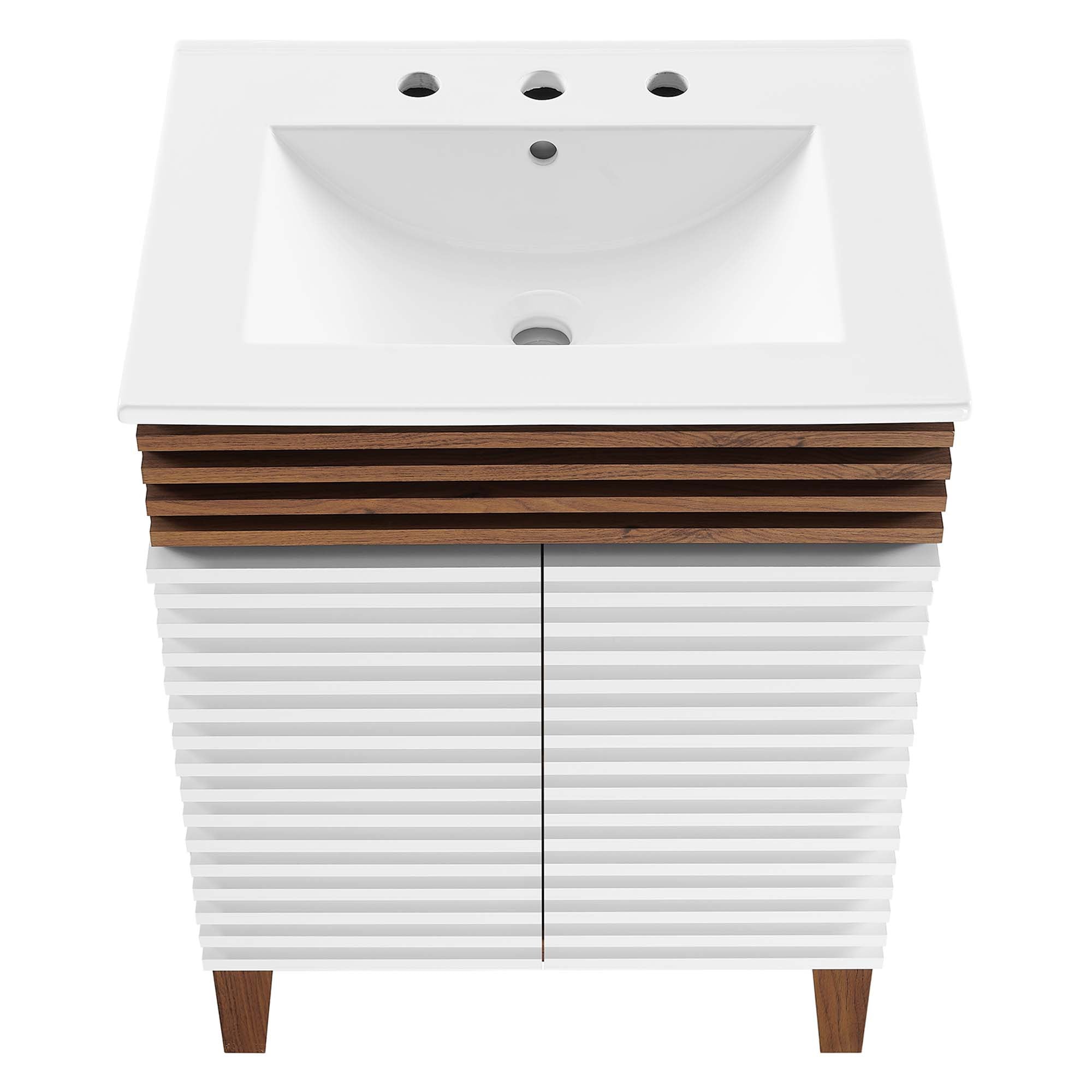 Render 18" and 24" Bathroom Vanities with White Basin Included