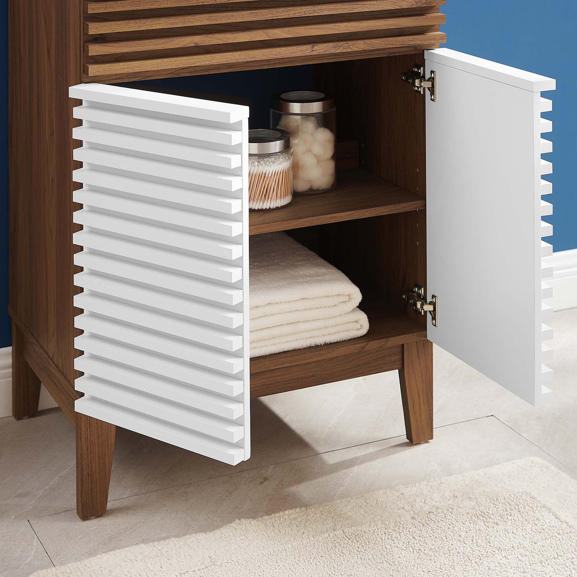 Render 18" and 24" Bathroom Vanities with White Basin Included