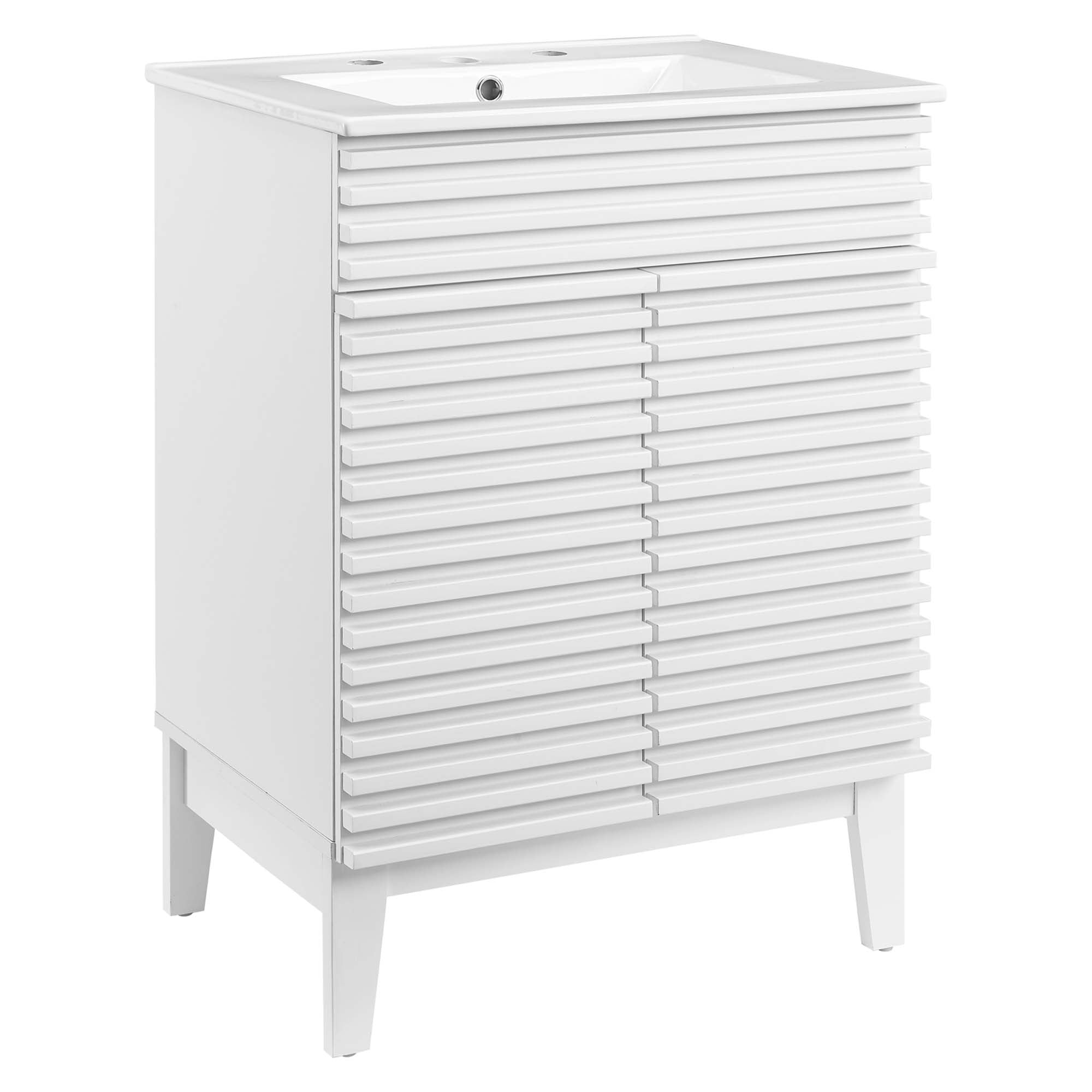 Render 18" and 24" Bathroom Vanities with White Basin Included