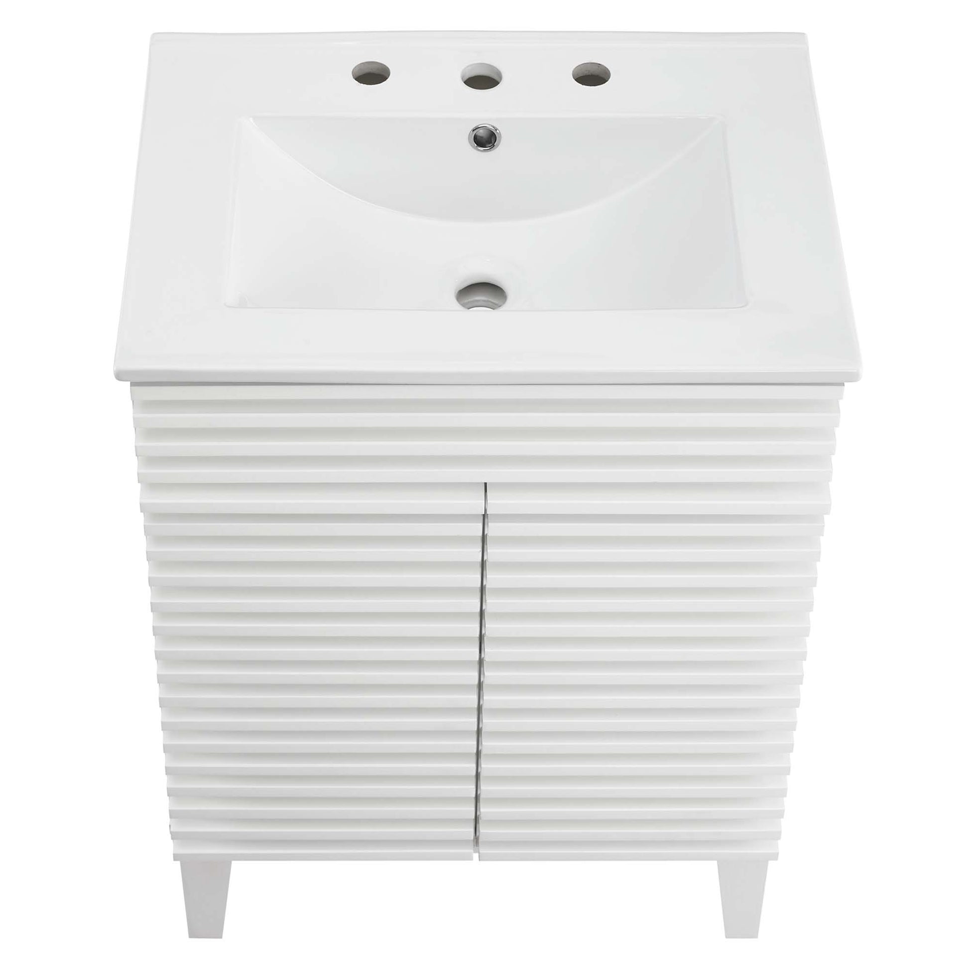 Render 18" and 24" Bathroom Vanities with White Basin Included