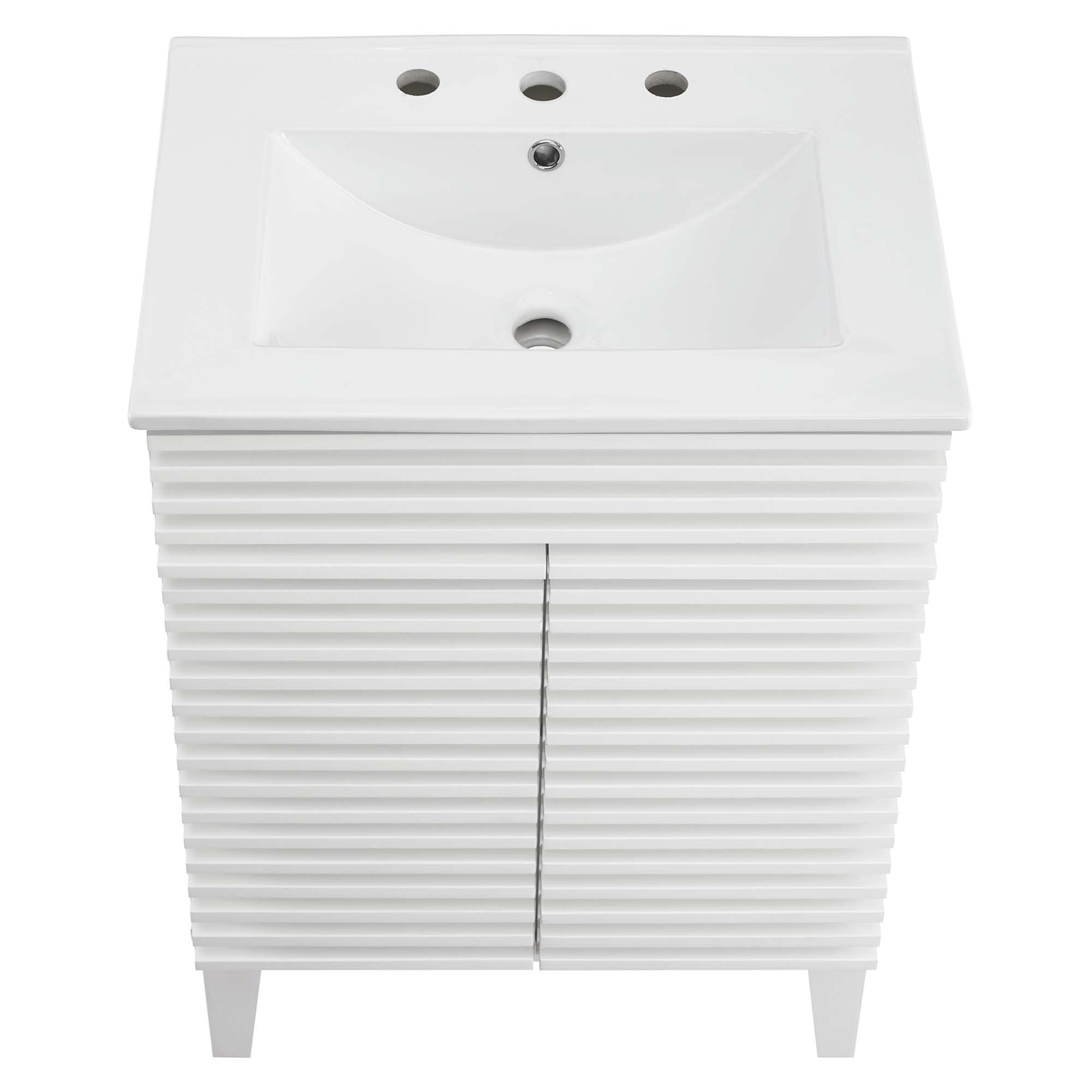 Render 18" and 24" Bathroom Vanities with White Basin Included