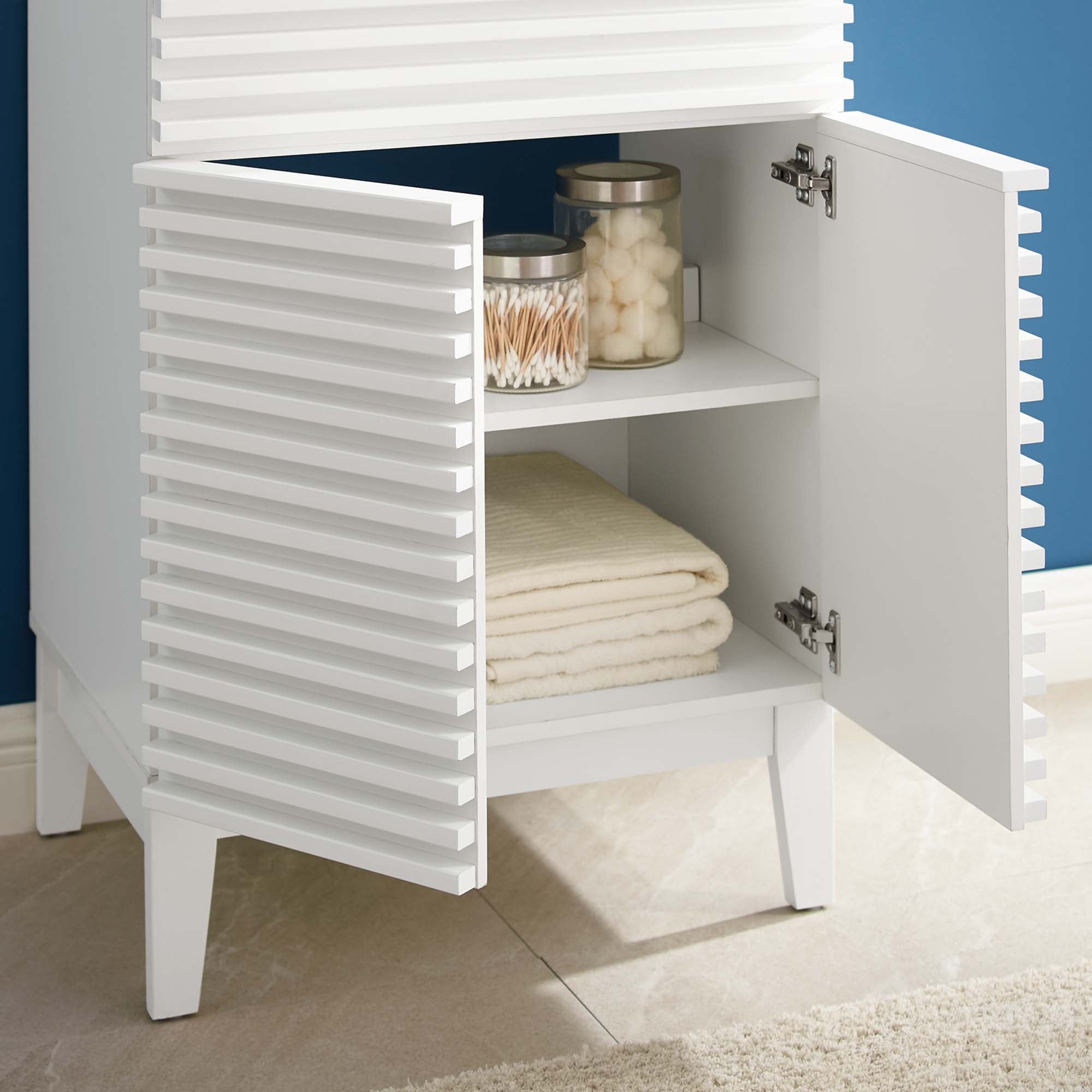Render 18" and 24" Bathroom Vanities with White Basin Included
