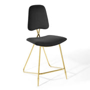 Ponder Performance Velvet Counter Stool - Black