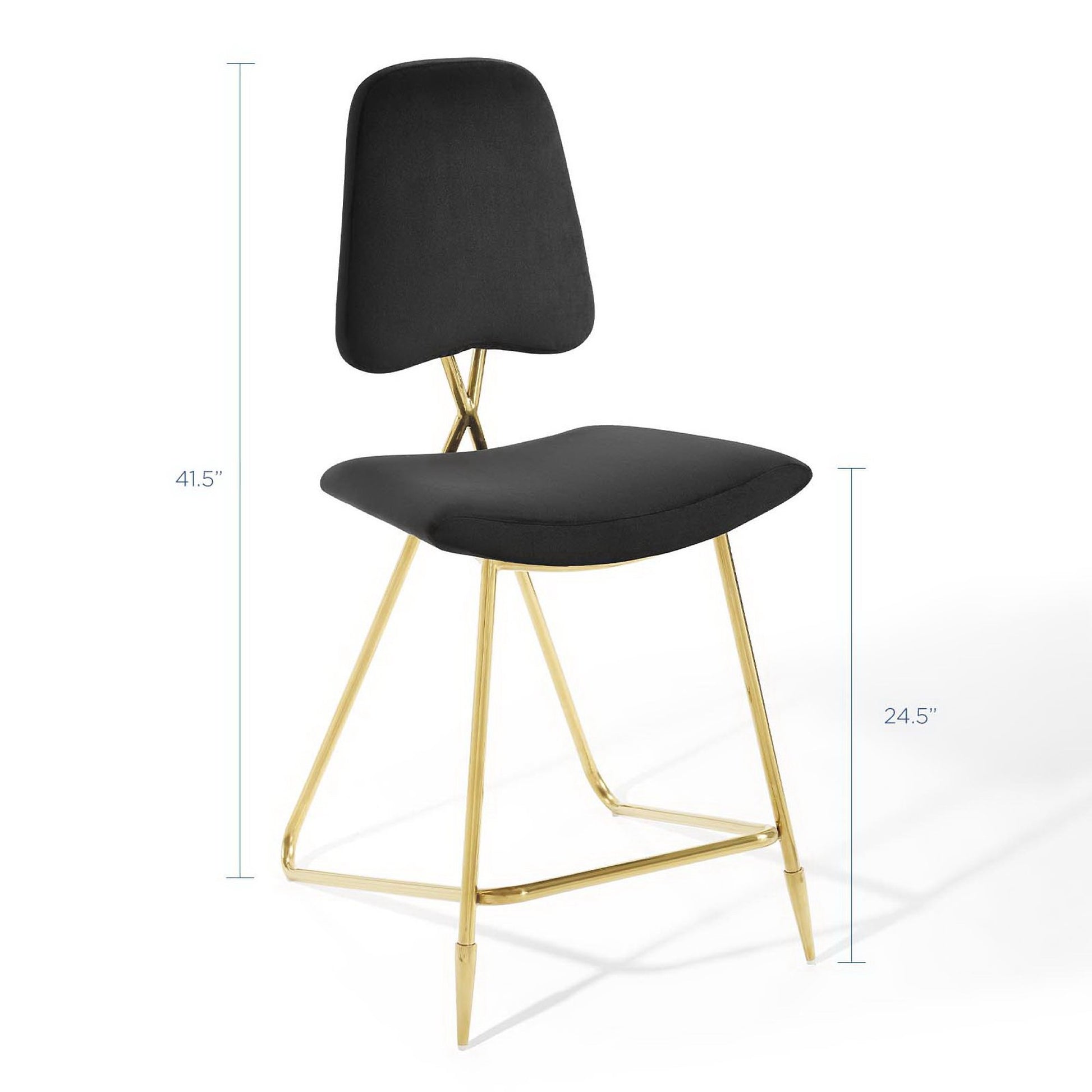 Ponder Performance Velvet Counter Stool - Gray