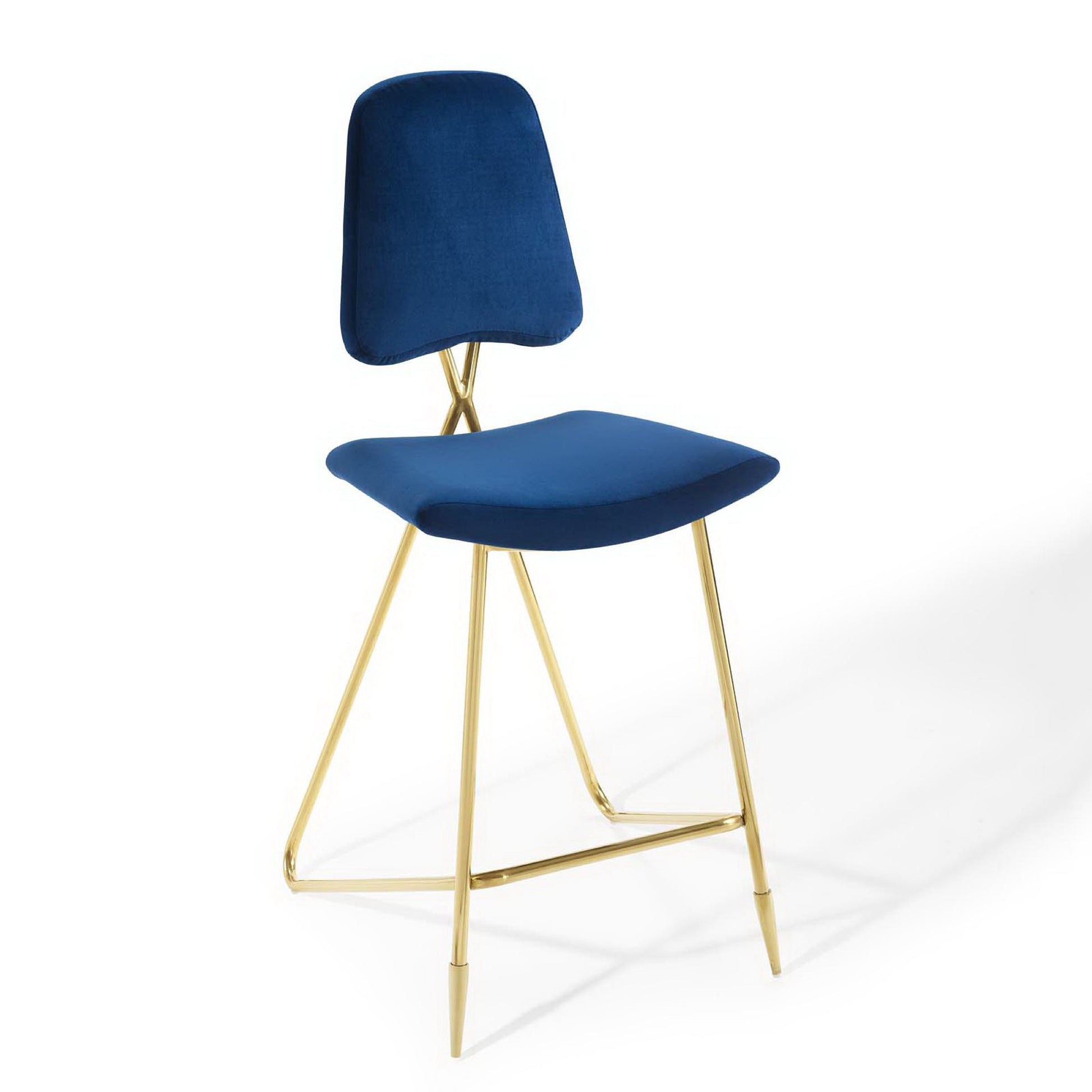 Ponder Performance Velvet Bar Stool - Navy