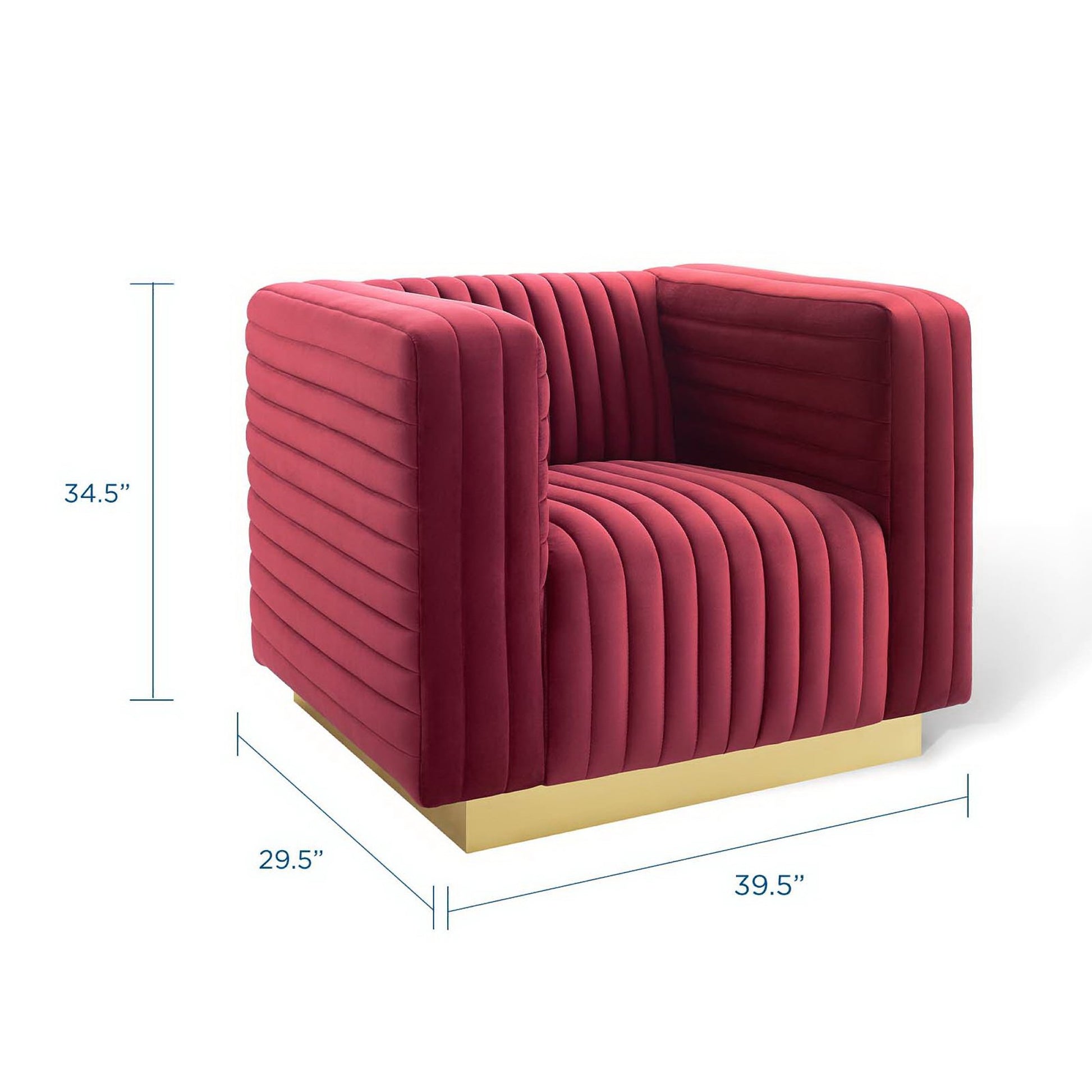 Charisma Channel Tufted Performance Velvet Accent Armchair - White