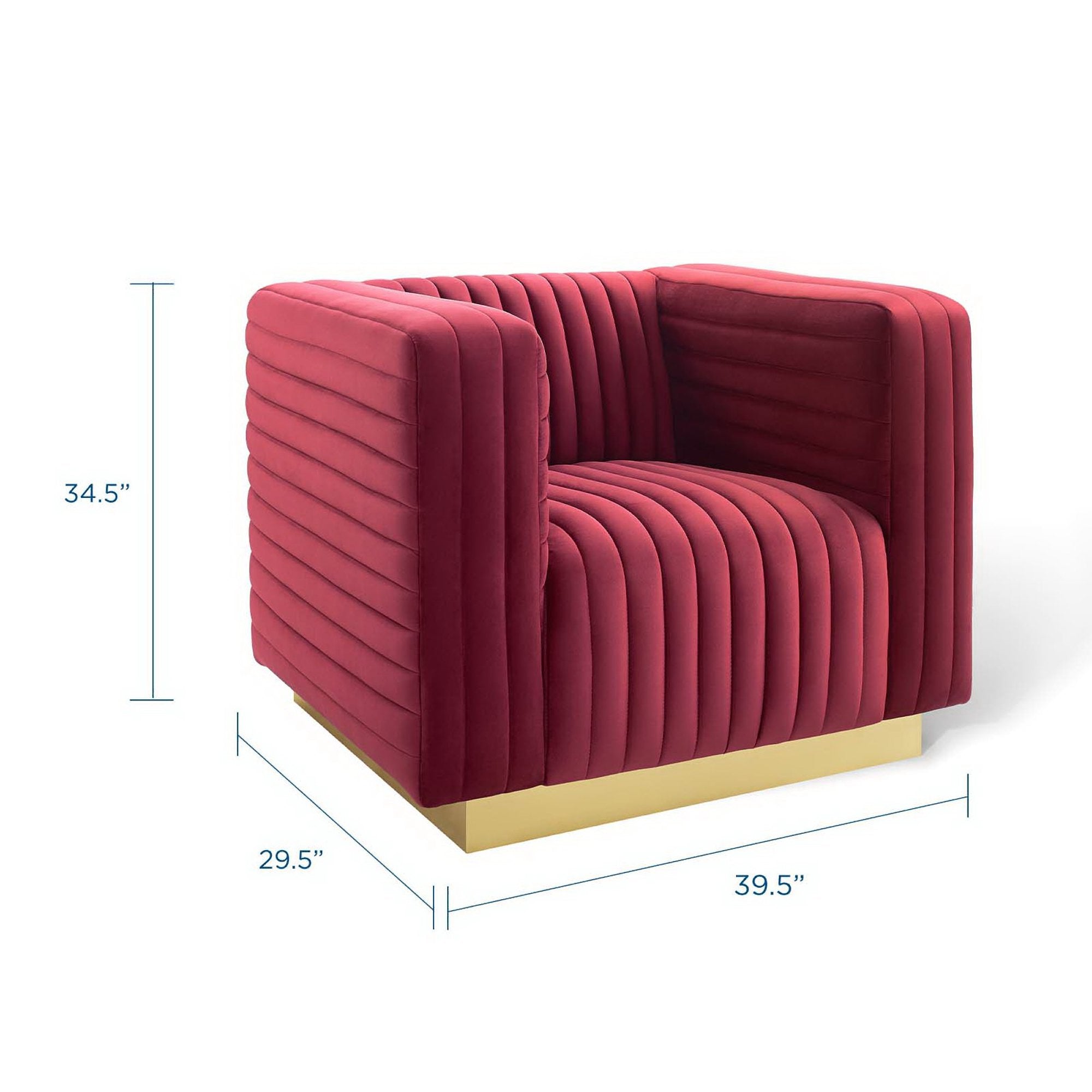 Charisma Channel Tufted Performance Velvet Accent Armchair - White