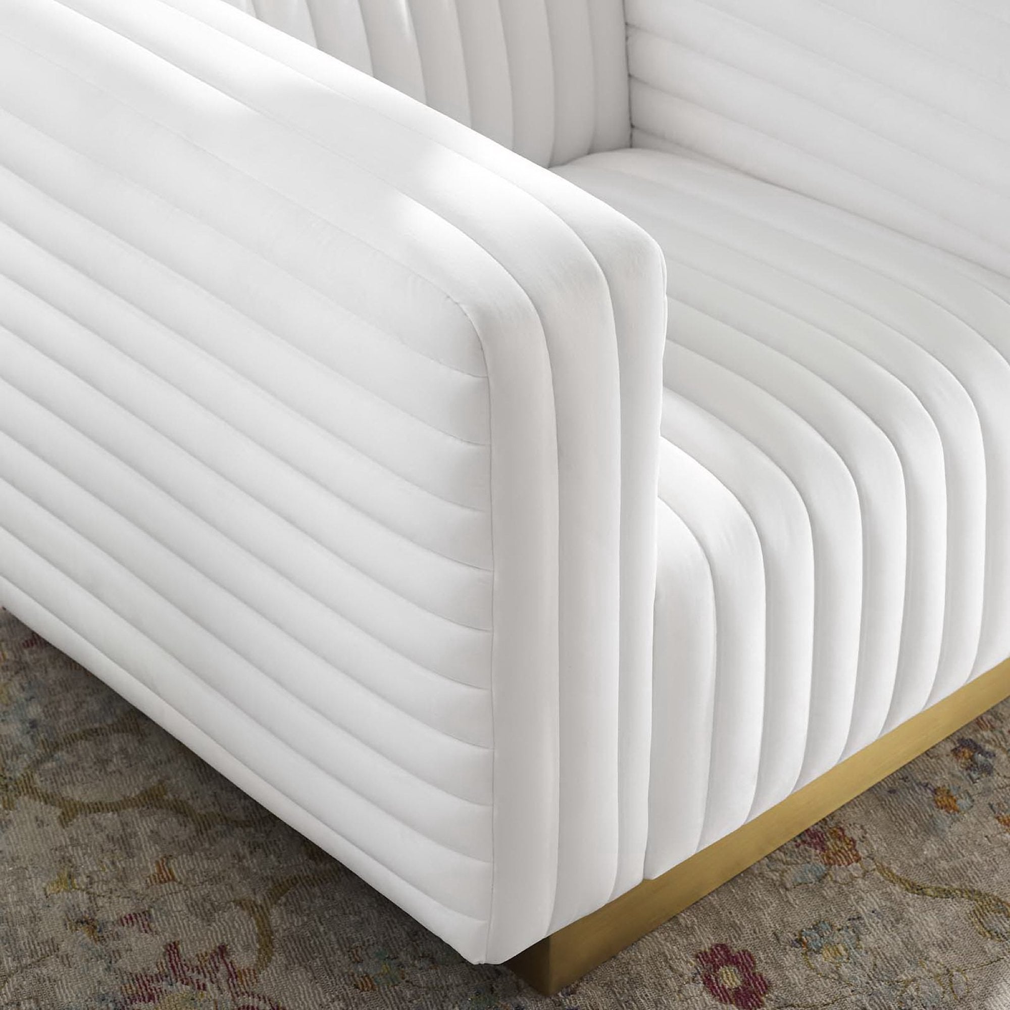 Charisma Channel Tufted Performance Velvet Accent Armchair